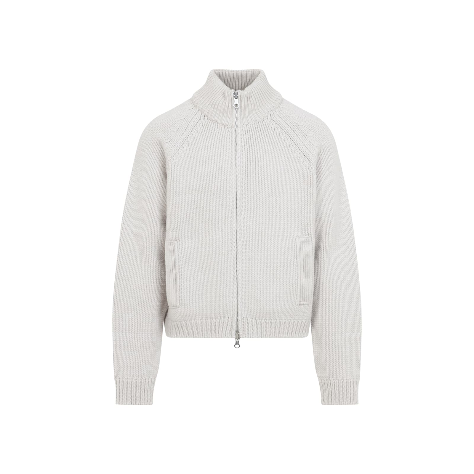 Our Legacy Modern Knit Cardigan Featuring Front Pockets In Gray