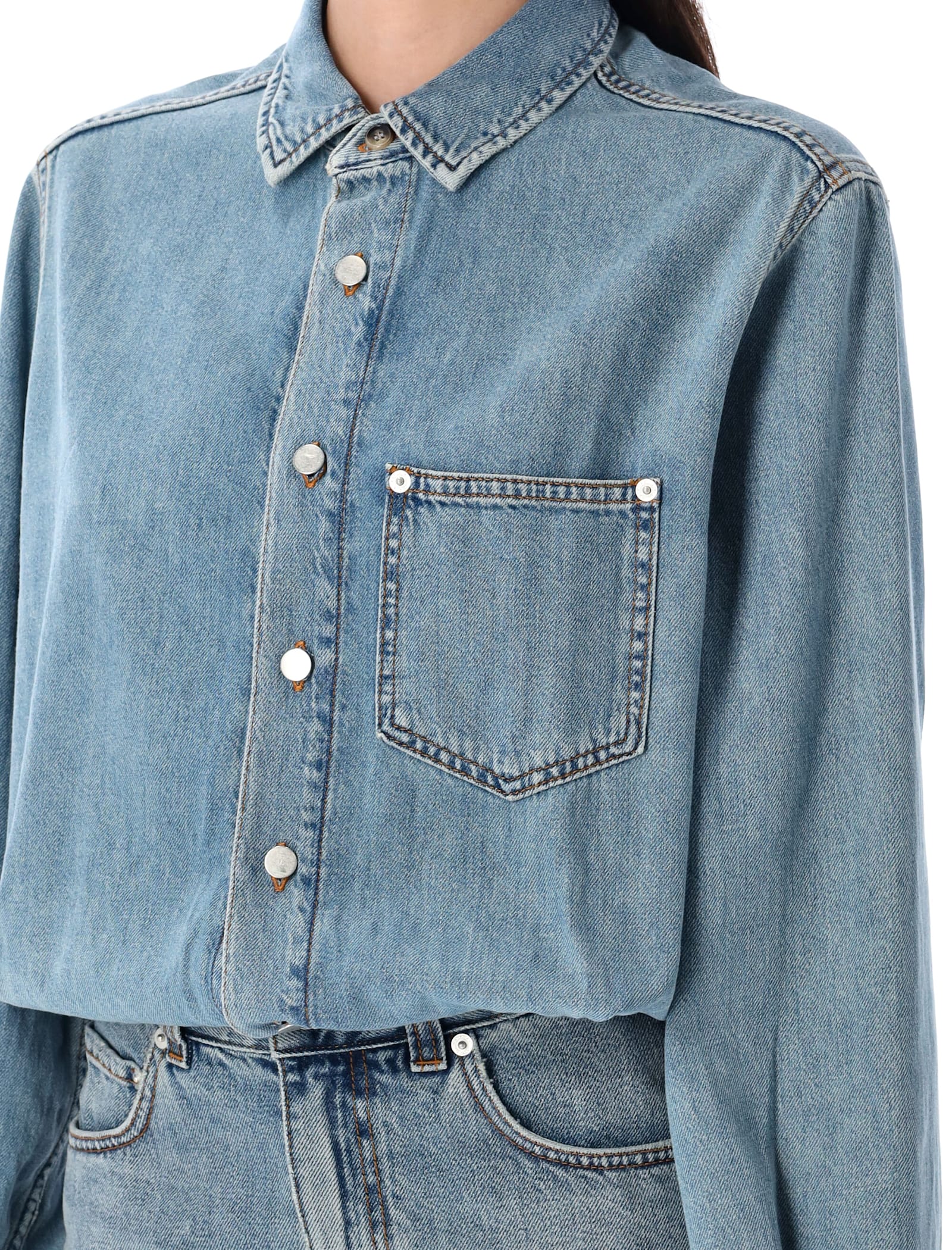 Haikure Tamu Denim Mini Dress In Blue