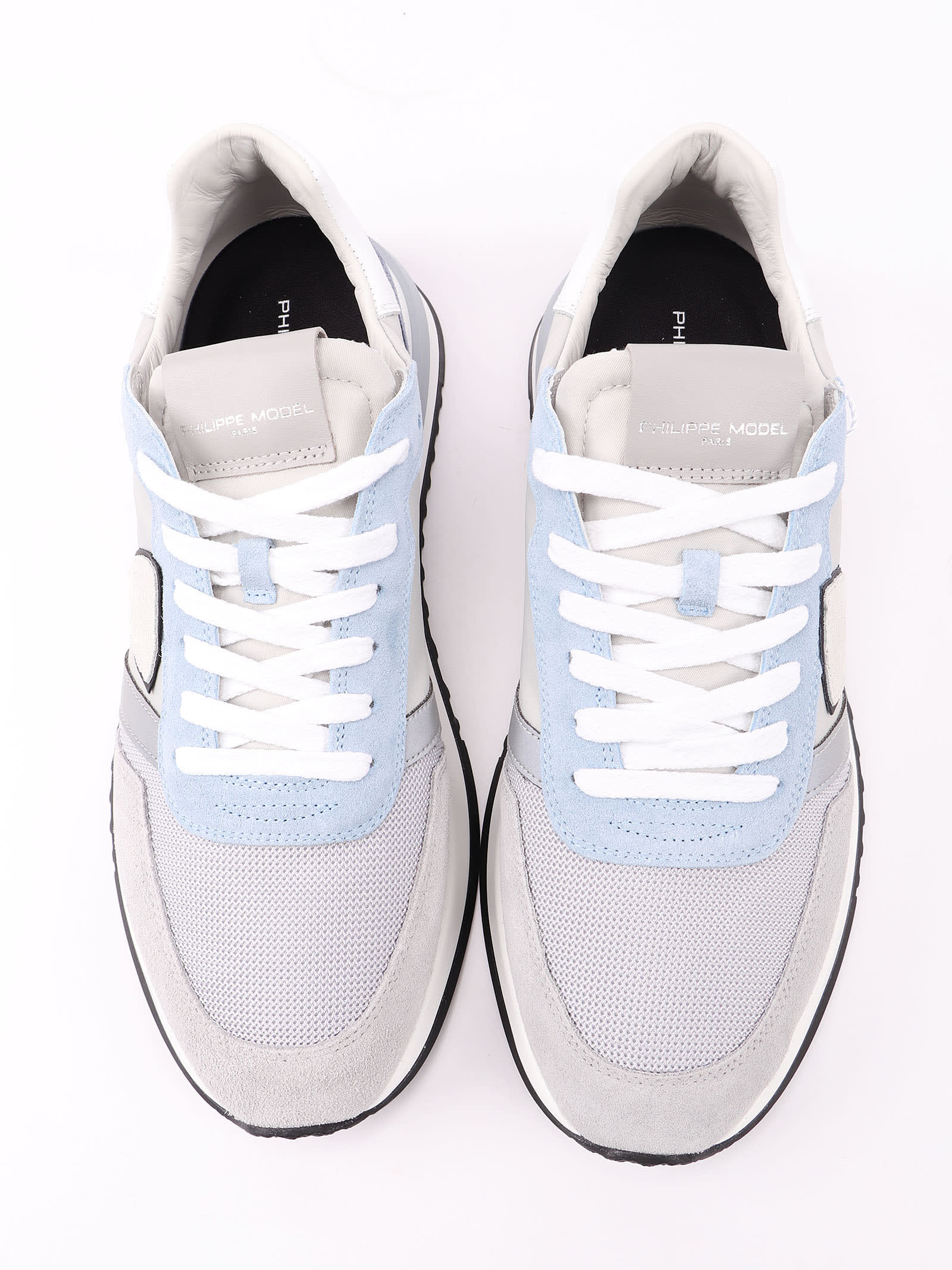 Shop Philippe Model Grey Tropez Sneakers In Mondial Denim