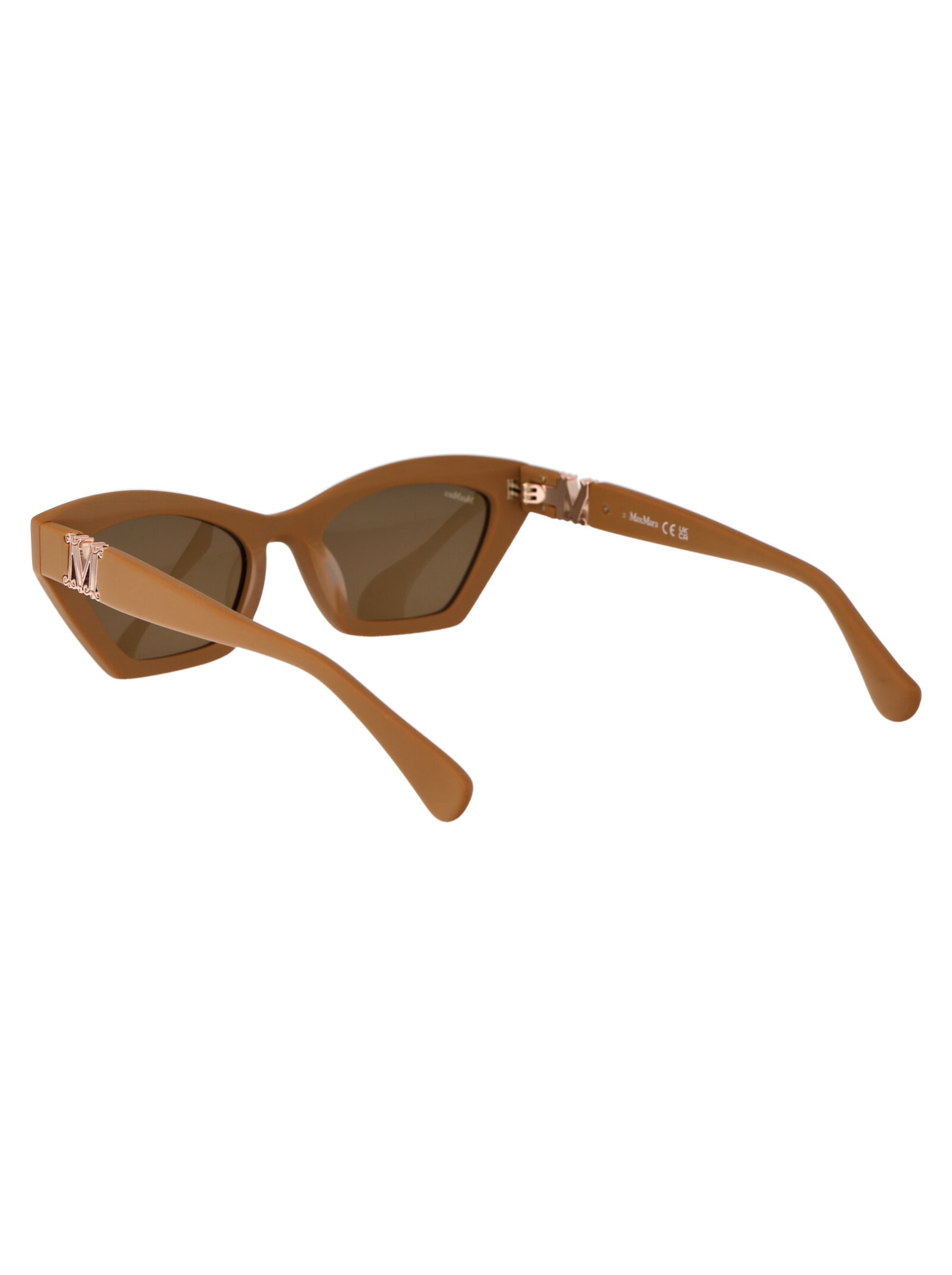 Shop Max Mara Emme13 Sunglasses In 73e Rosa Op/marrone