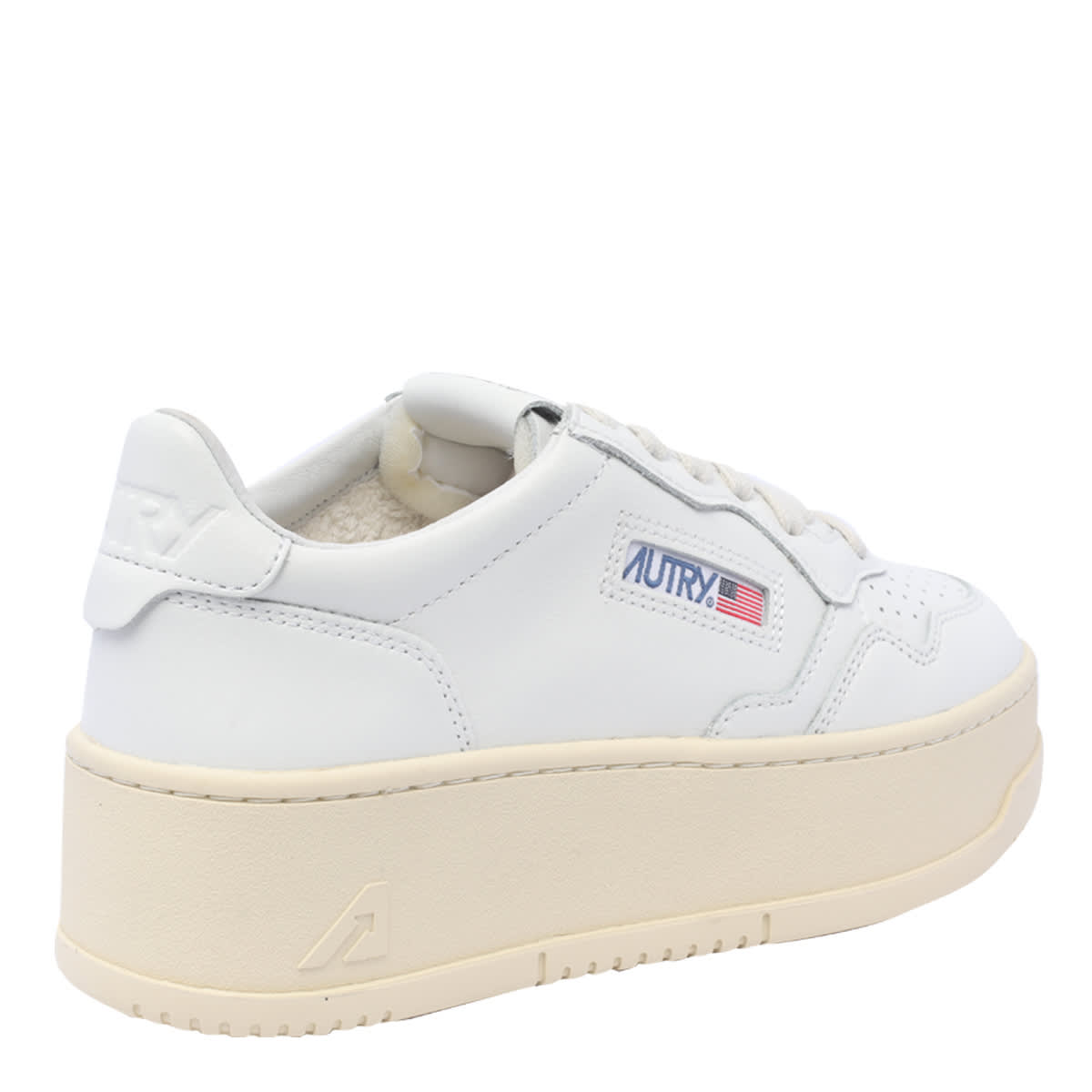 Shop Autry Medalist Platform Sneakers In White/white