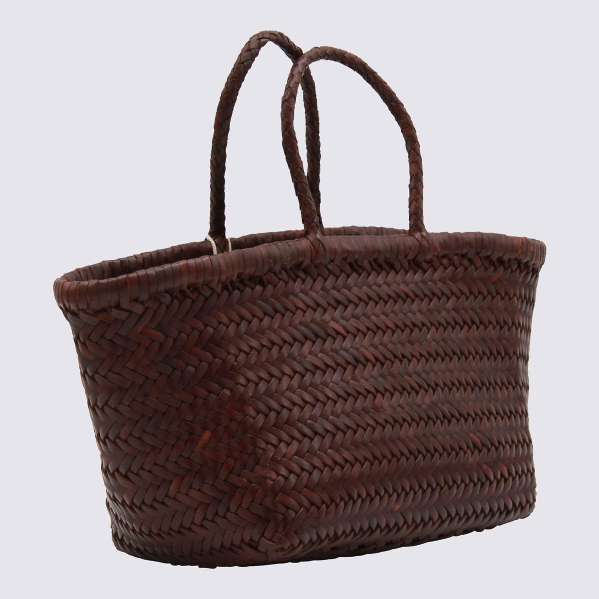 Dragon Diffusion Dark Brown Lather Bamboo Triple Jump Small Totes In Brown