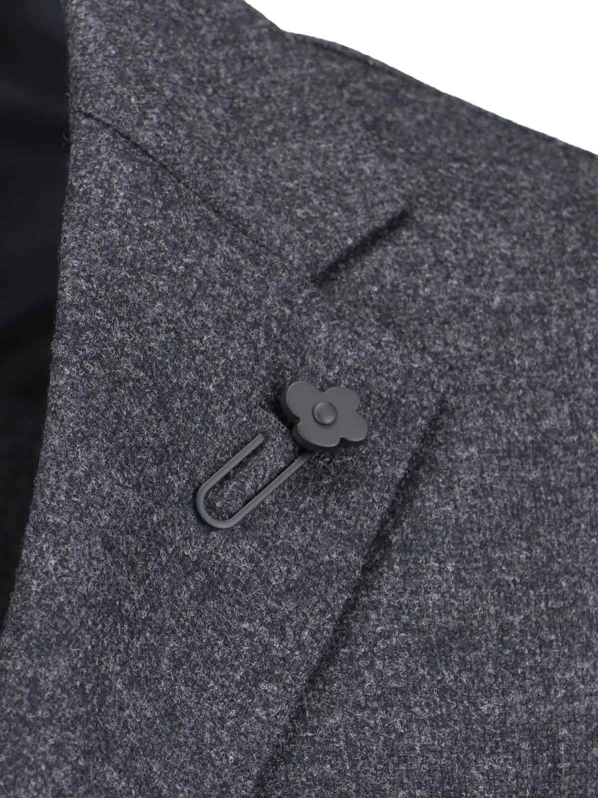 Shop Lardini Single-breasted Blazer In Gray