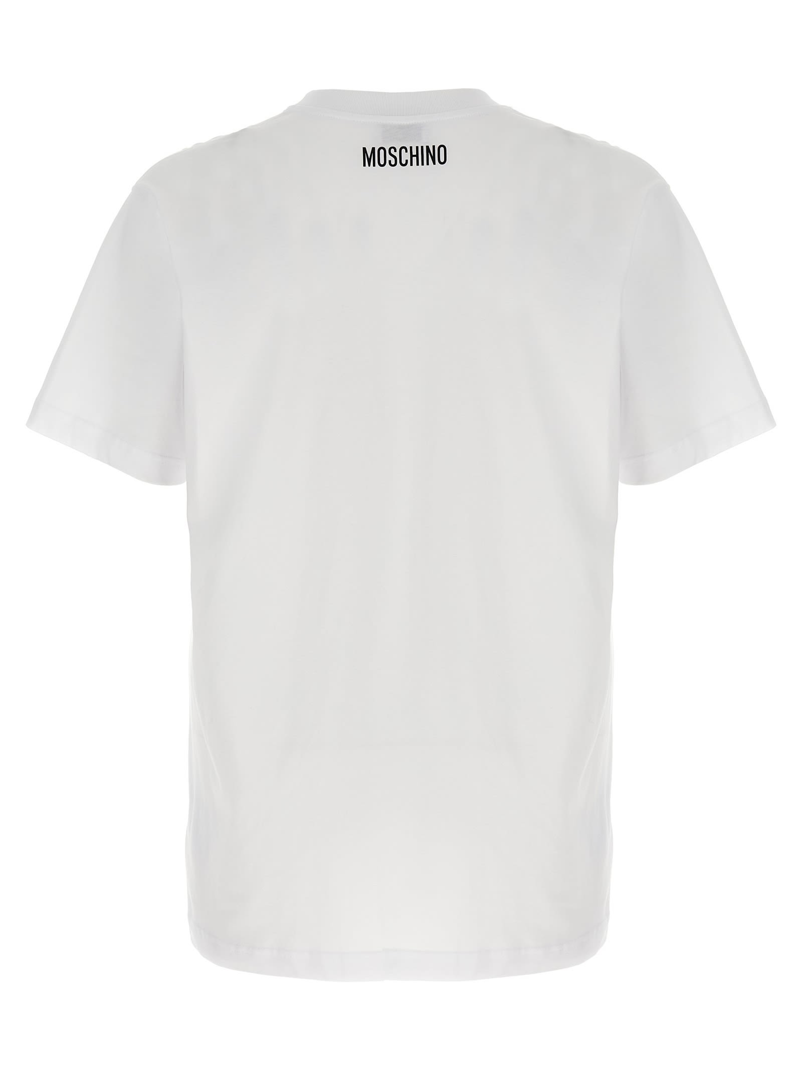 Moschino Crew Neck Graphic Print Short Sleeves In Gray