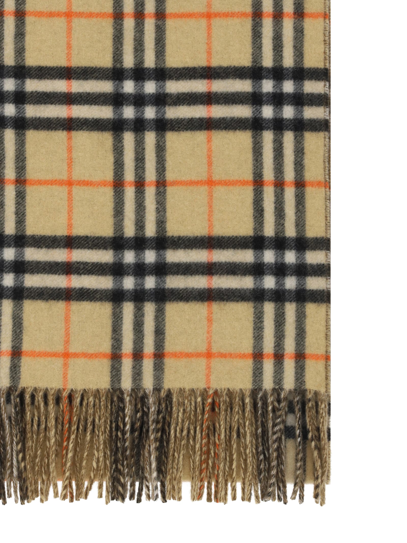 Shop Burberry Scarf In Sand/bison