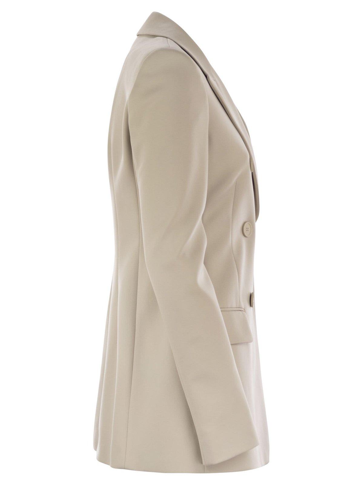 Sportmax Frizzo Double-breasted Blazer In Beige