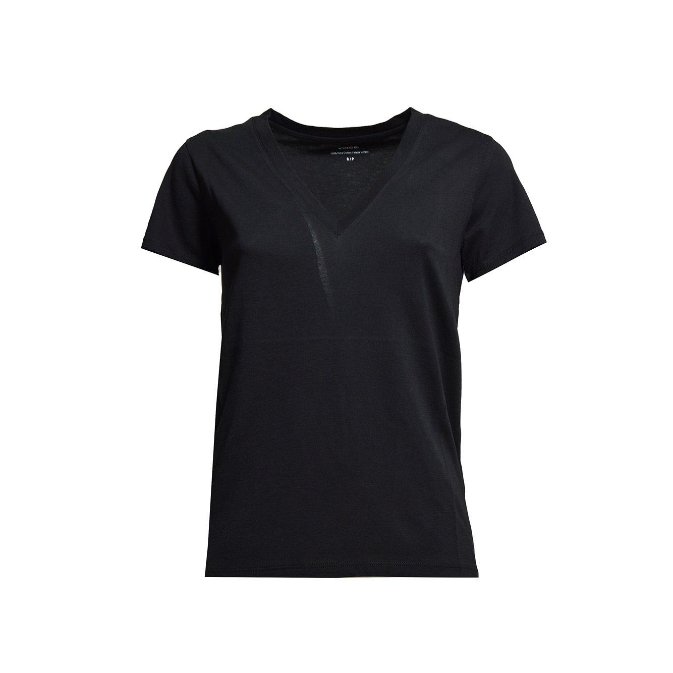 Shop Vince Classic V-neck Short-sleeved T-shirt In Nero