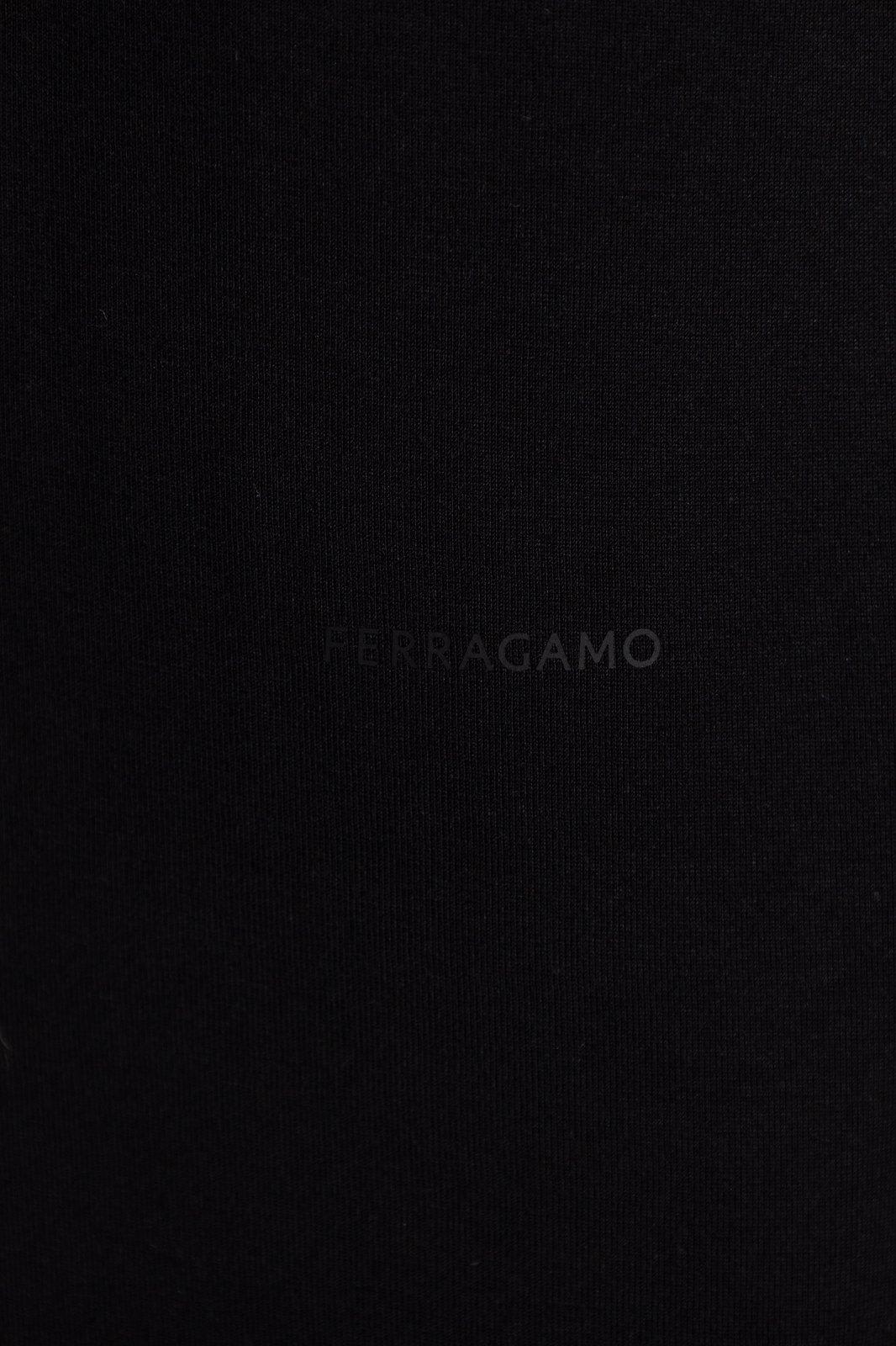 Shop Ferragamo Short-sleeved Crewneck T-shirt In Black
