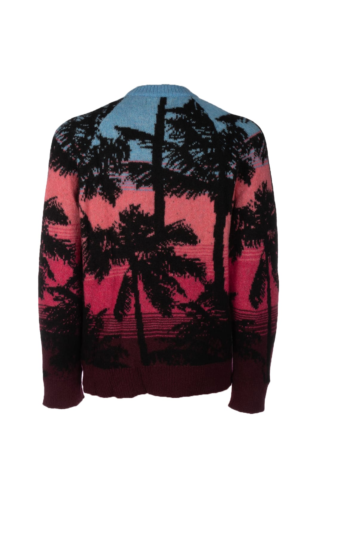 Laneus Pattern Intarsia-knit Ombré Jumper In Multi