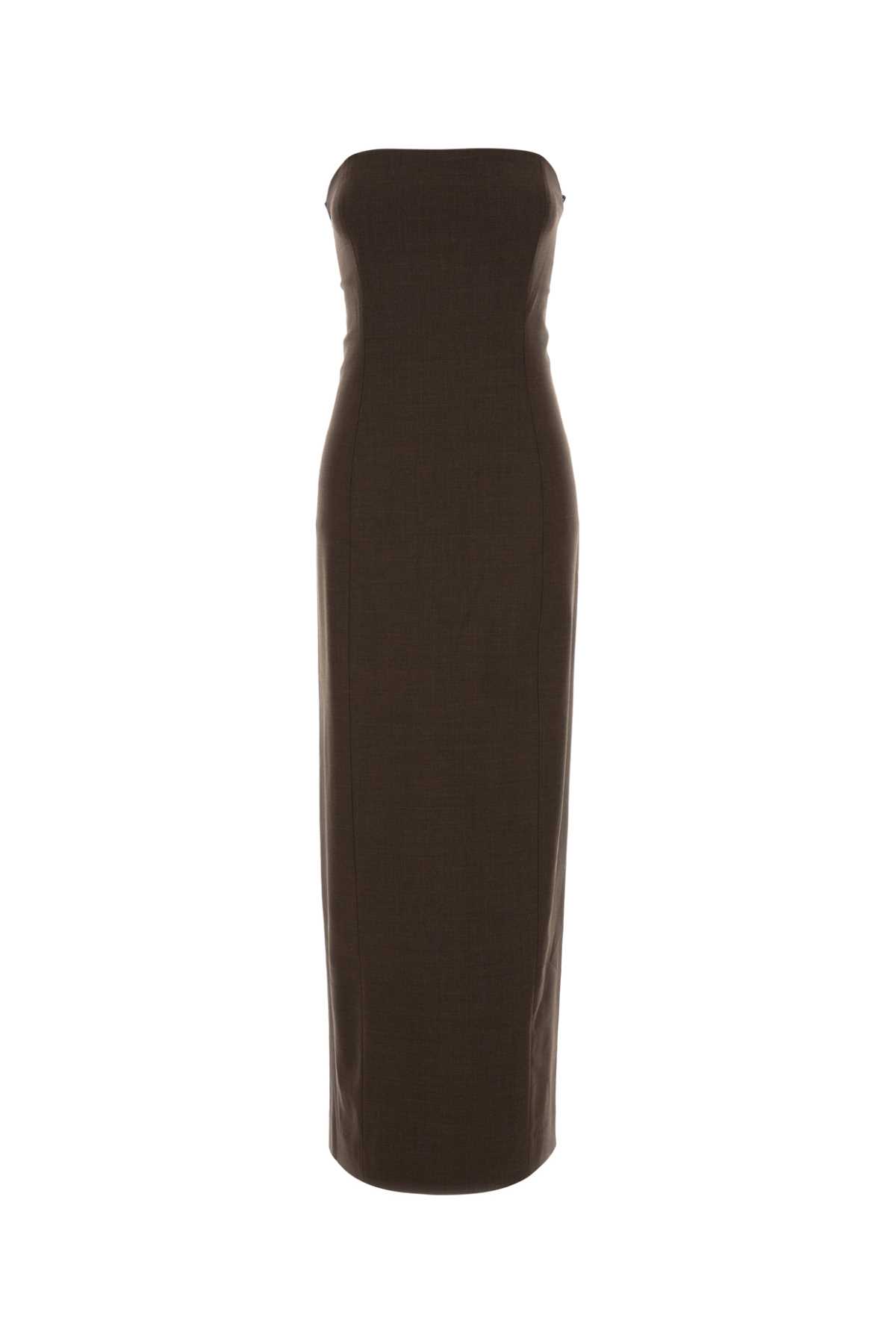 Loulou Studio Brown Stretch Wool Shilo Dress In Brown