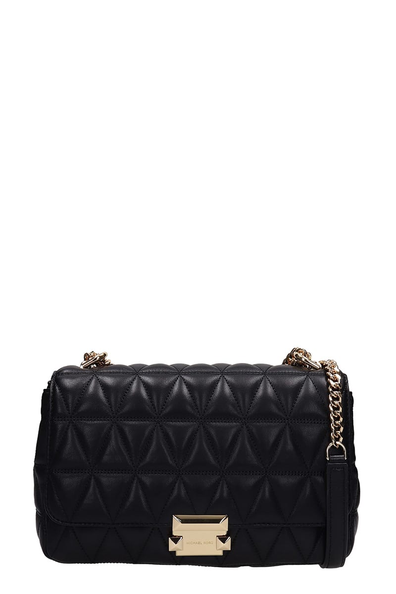 black quilted michael kors bag