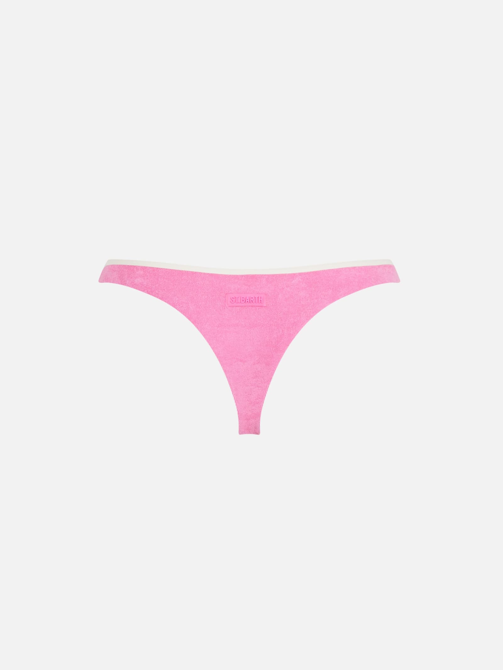 Mc2 Saint Barth Woman Terry Cheeky Swim Briefs Naomi With Piping In Pink