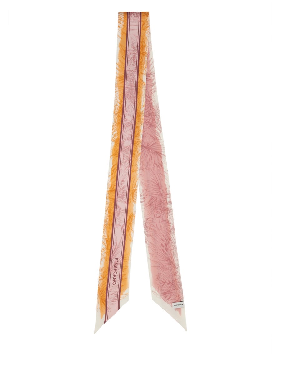 Ferragamo Mini Silk Bandeau With Gravure-print In Multi