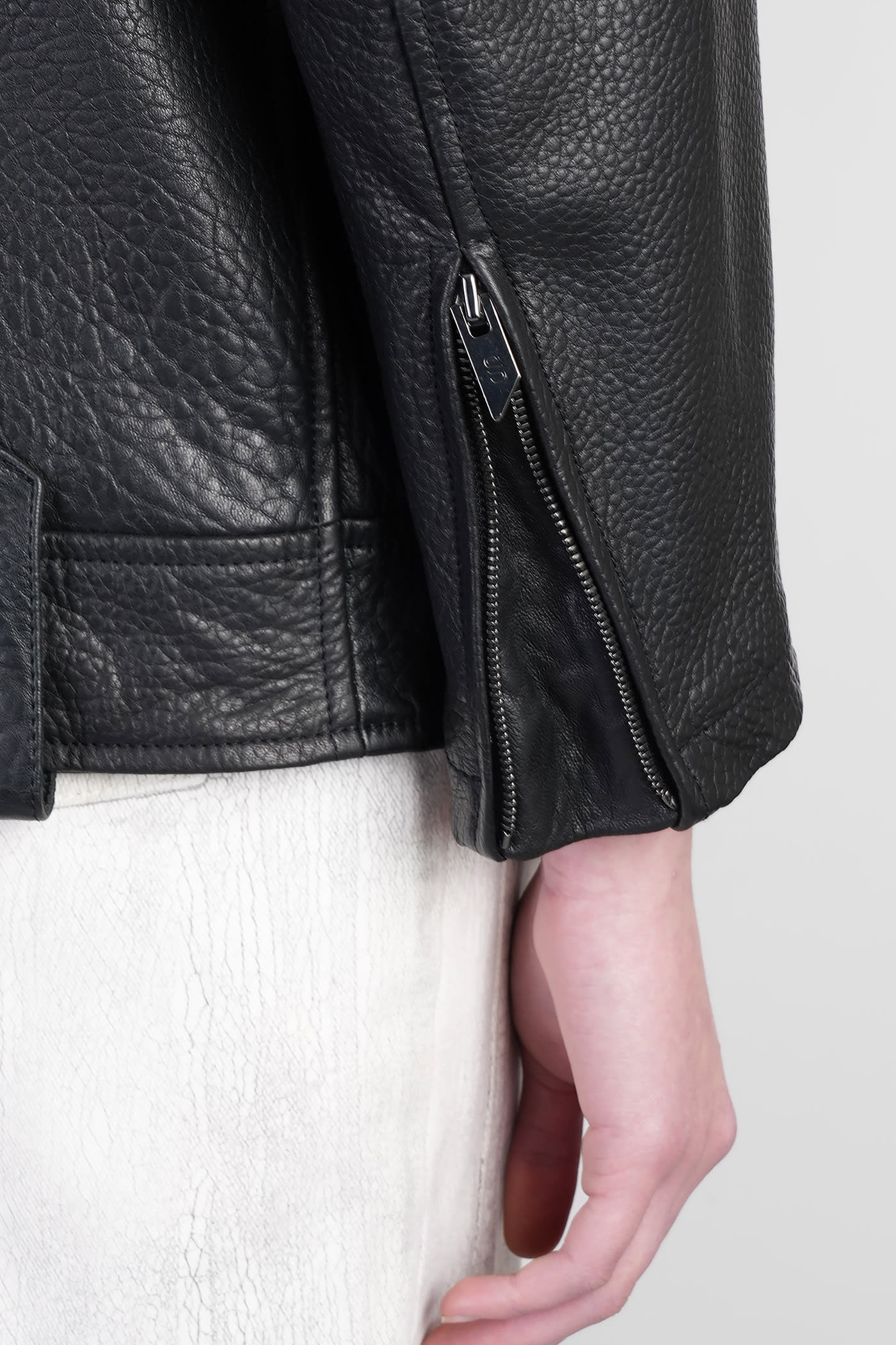 Salvatore Santoro Biker Jacket In Black Leather In Black
