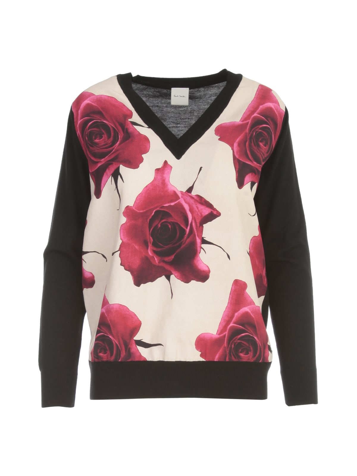 Paul Smith Flowers Printing V Neck Sweater