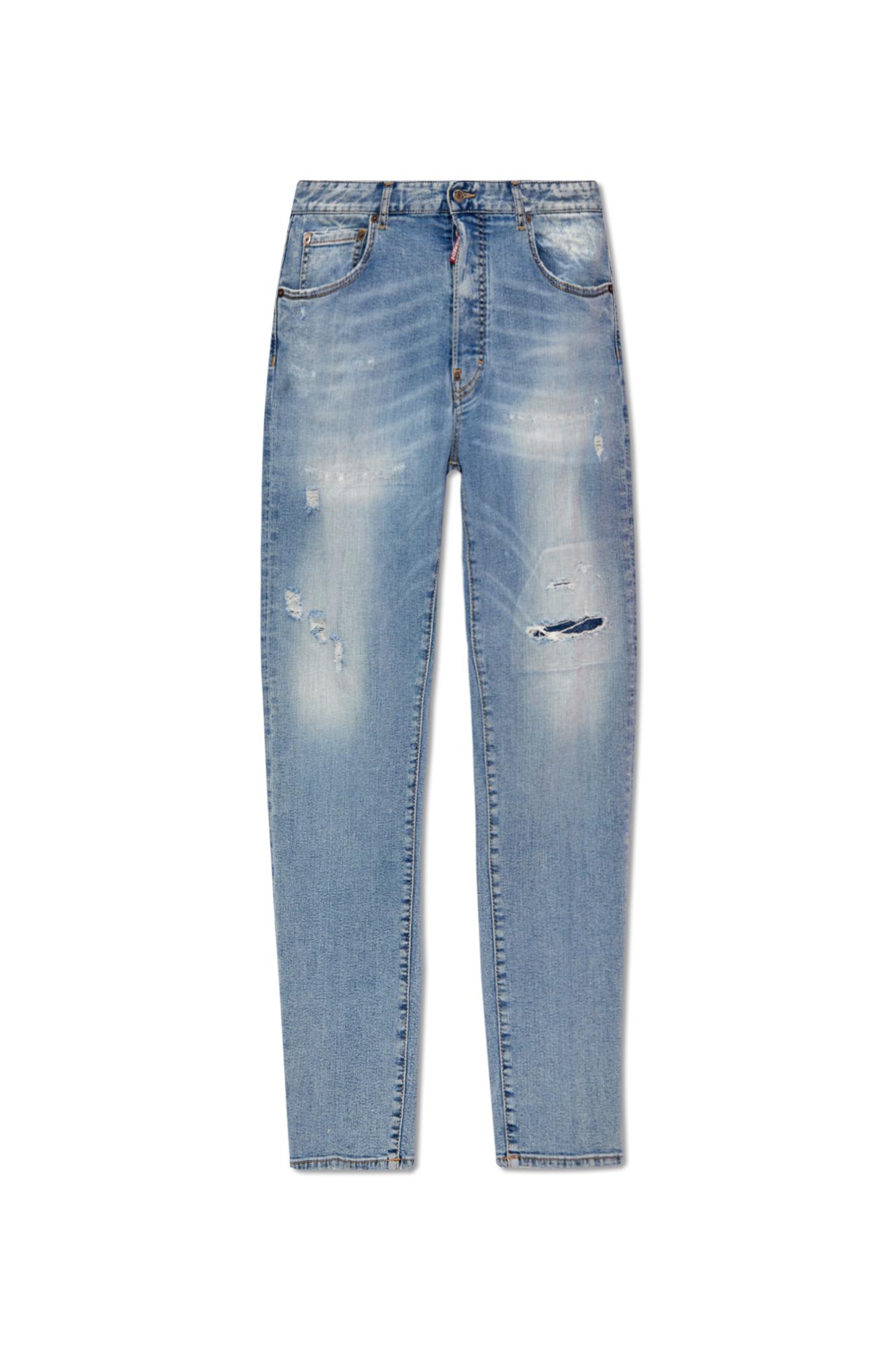Shop Dsquared2 642 Jeans In Navy Blue