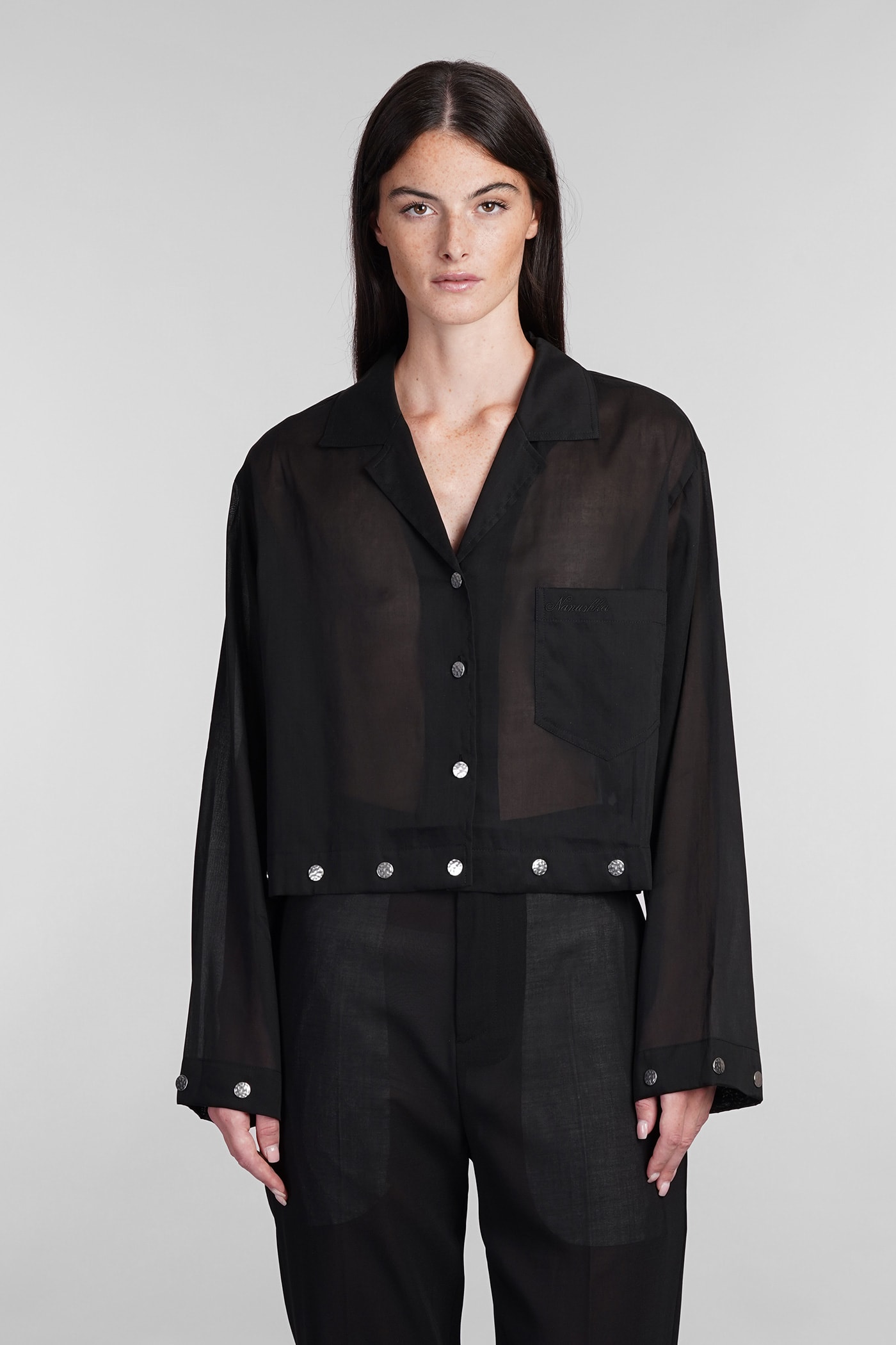 NANUSHKA VALLY SHIRT IN BLACK POLYAMIDE POLYESTER 