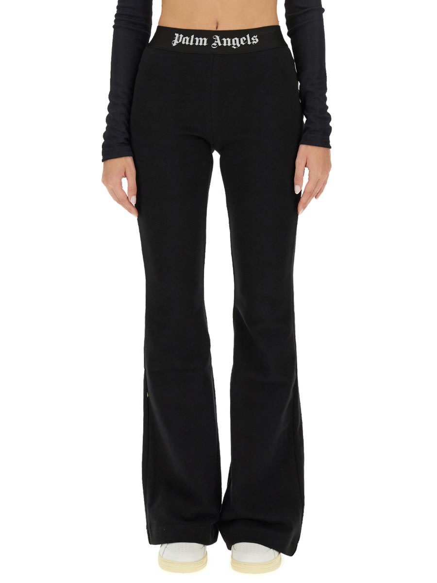 Palm Angels Flare Fit Trousers In Black