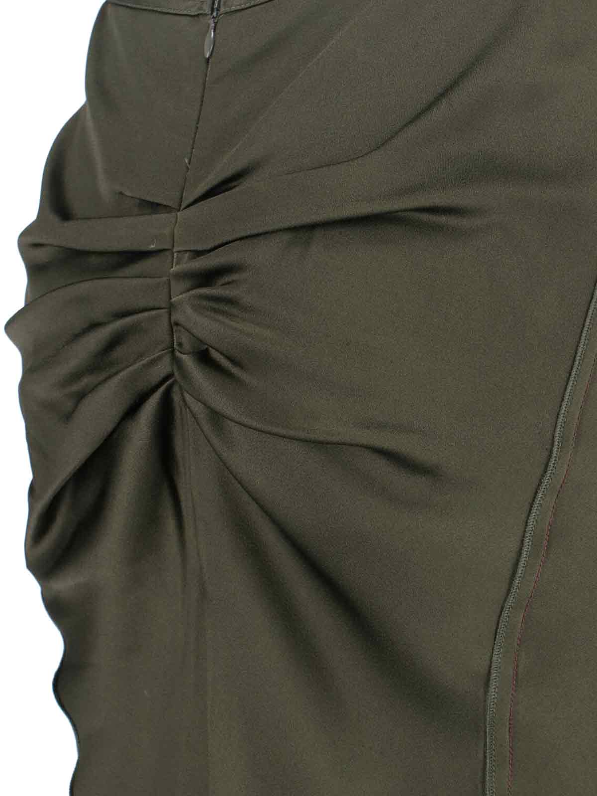 Victoria Beckham Midi Skirt With Asymmetric Hem And Ruched Detail In Green