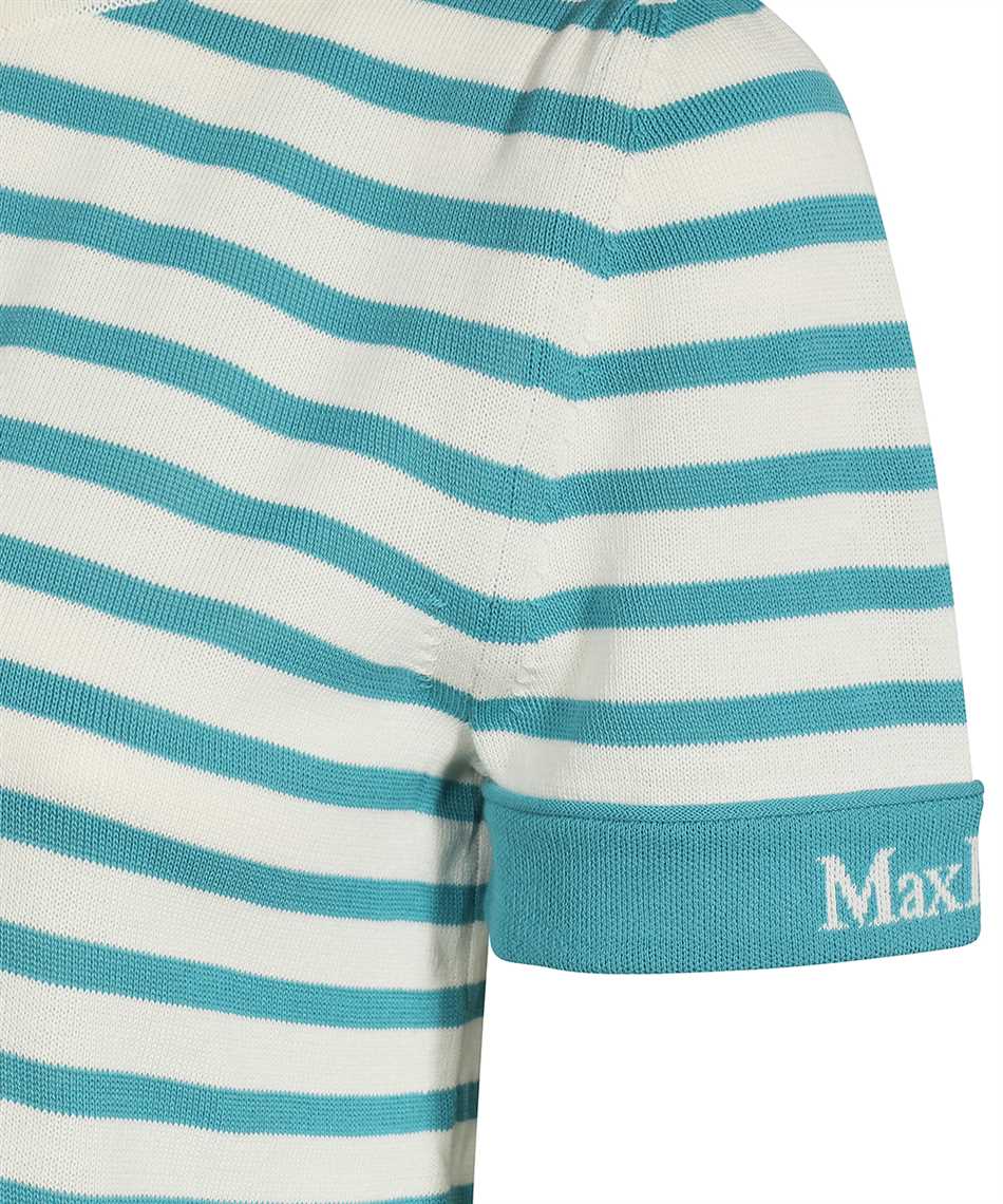 Max Mara Cotton Knit T-shirt In Blue