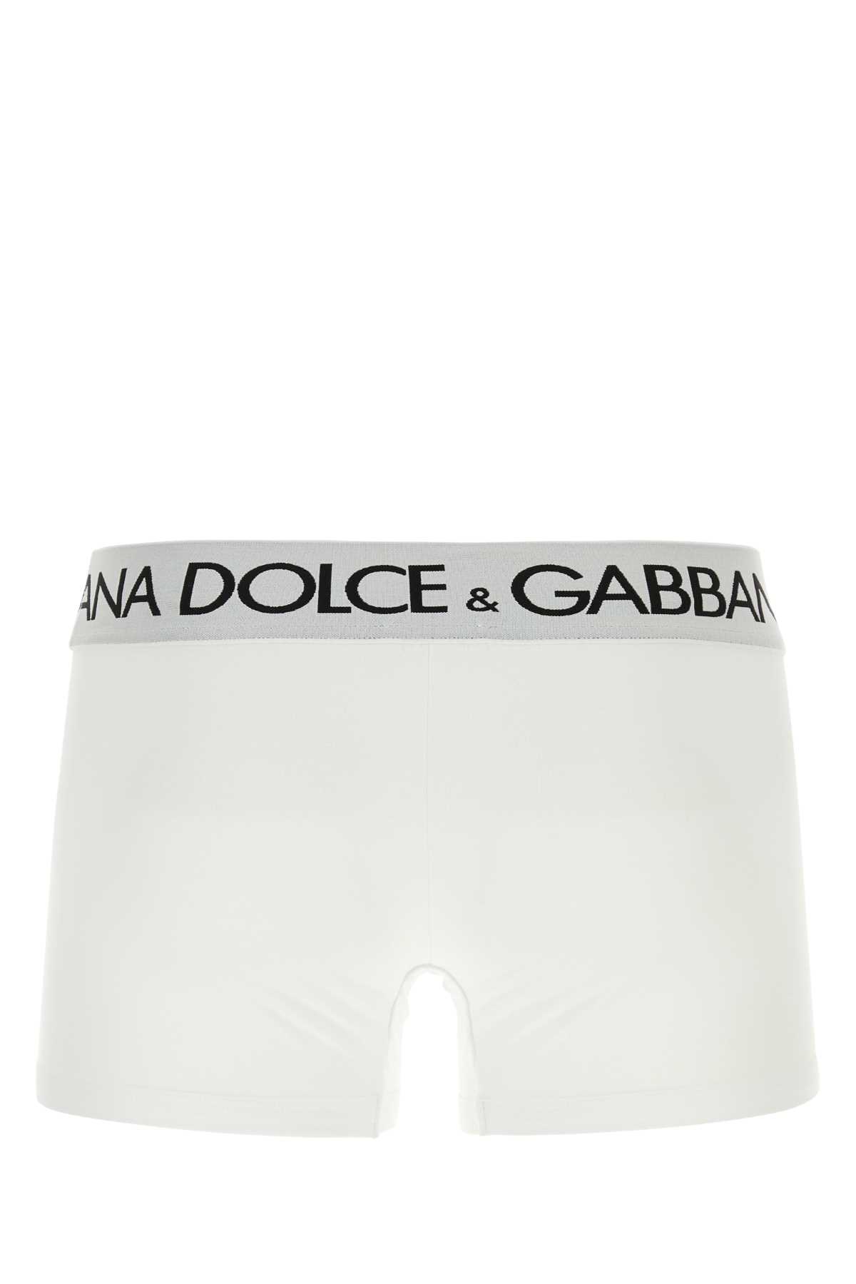 Shop Dolce & Gabbana White Stretch Cotton Boxer Set