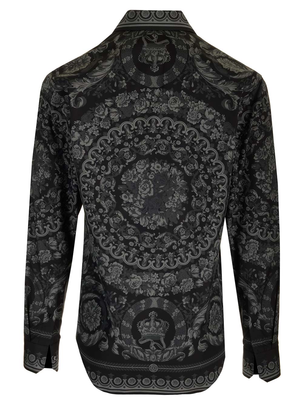 Shop Versace Barocco Print Shirt In Nero
