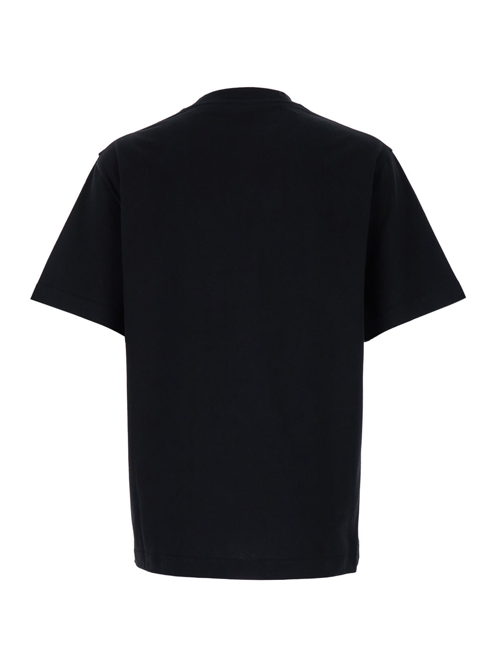 Shop Burberry T-shirt Con Stampa Cavaliere Equestre A Contrasto In Cotone Nero Uomo In Black