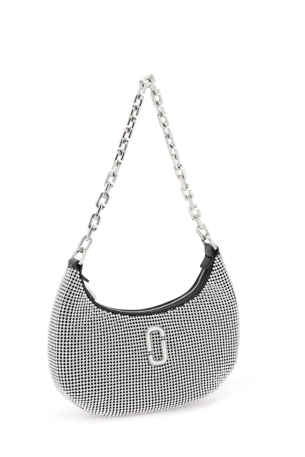 Marc Jacobs Rhinestone Small Curve Shoulder Bag In Crystals