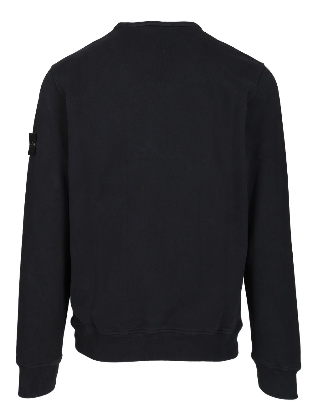 Stone Island Vanisé Brushed Heavy Cotton Sweatshirt In Blue