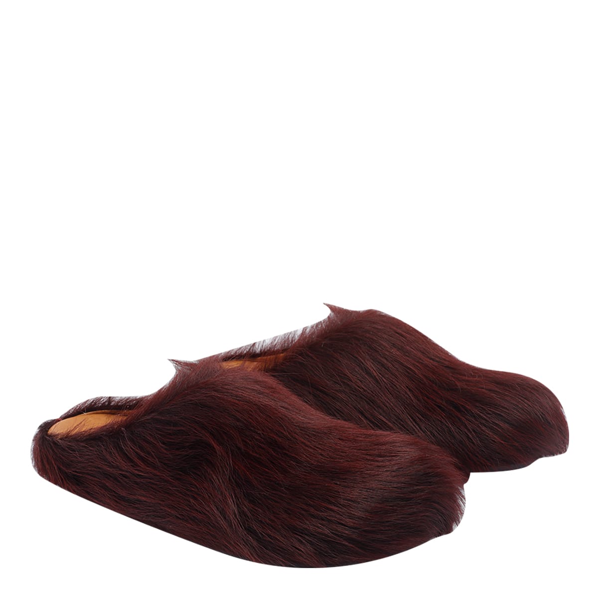 Marni Colorful Calf Hair Slip-on Shoes In Brown