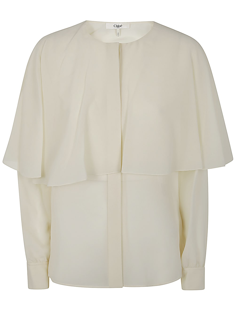 Shop Chloé Silk Georgette Blouse In Pristine White