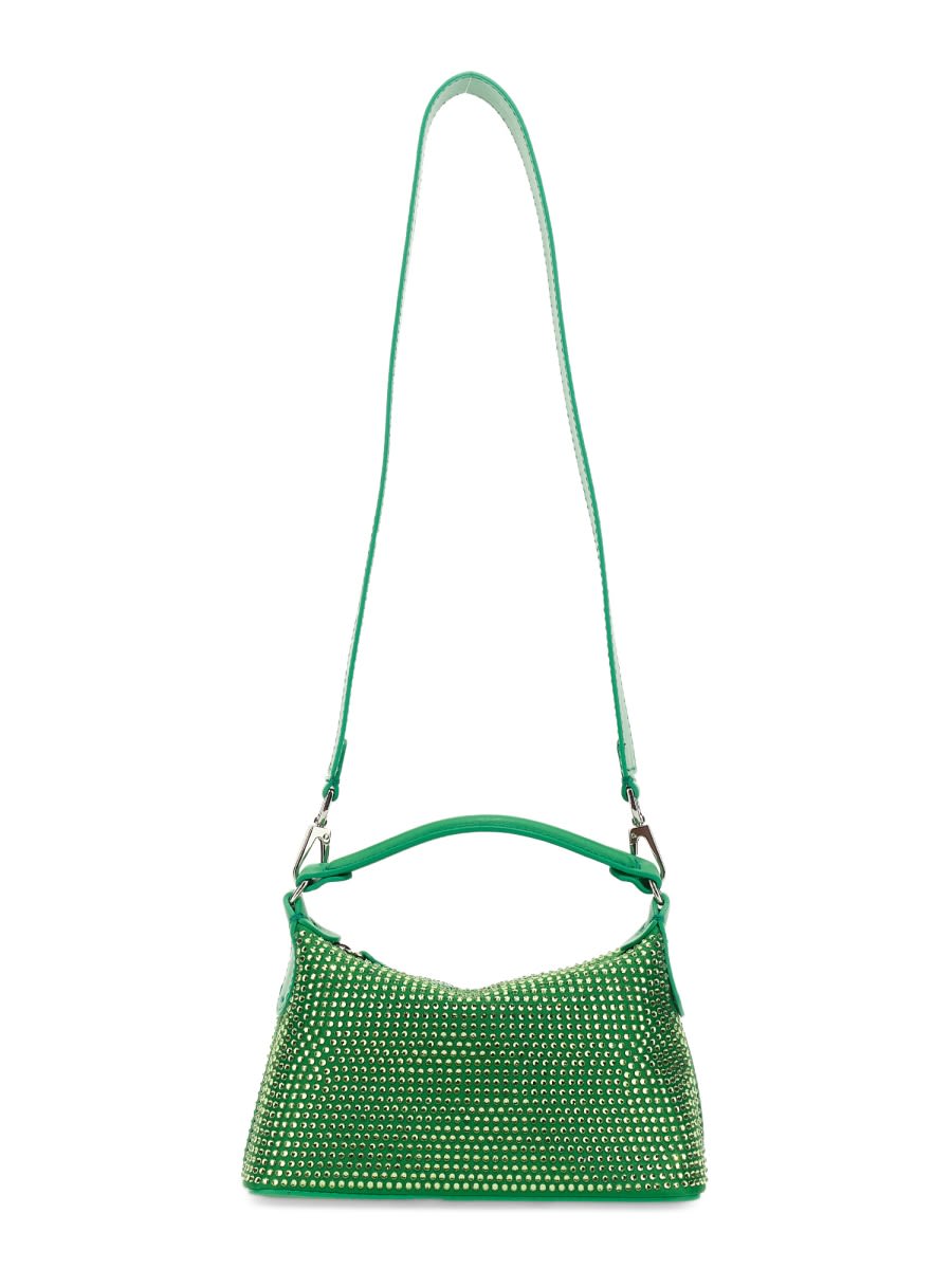 Shop Liu •jo Hobo Rhinestones Bag In Green