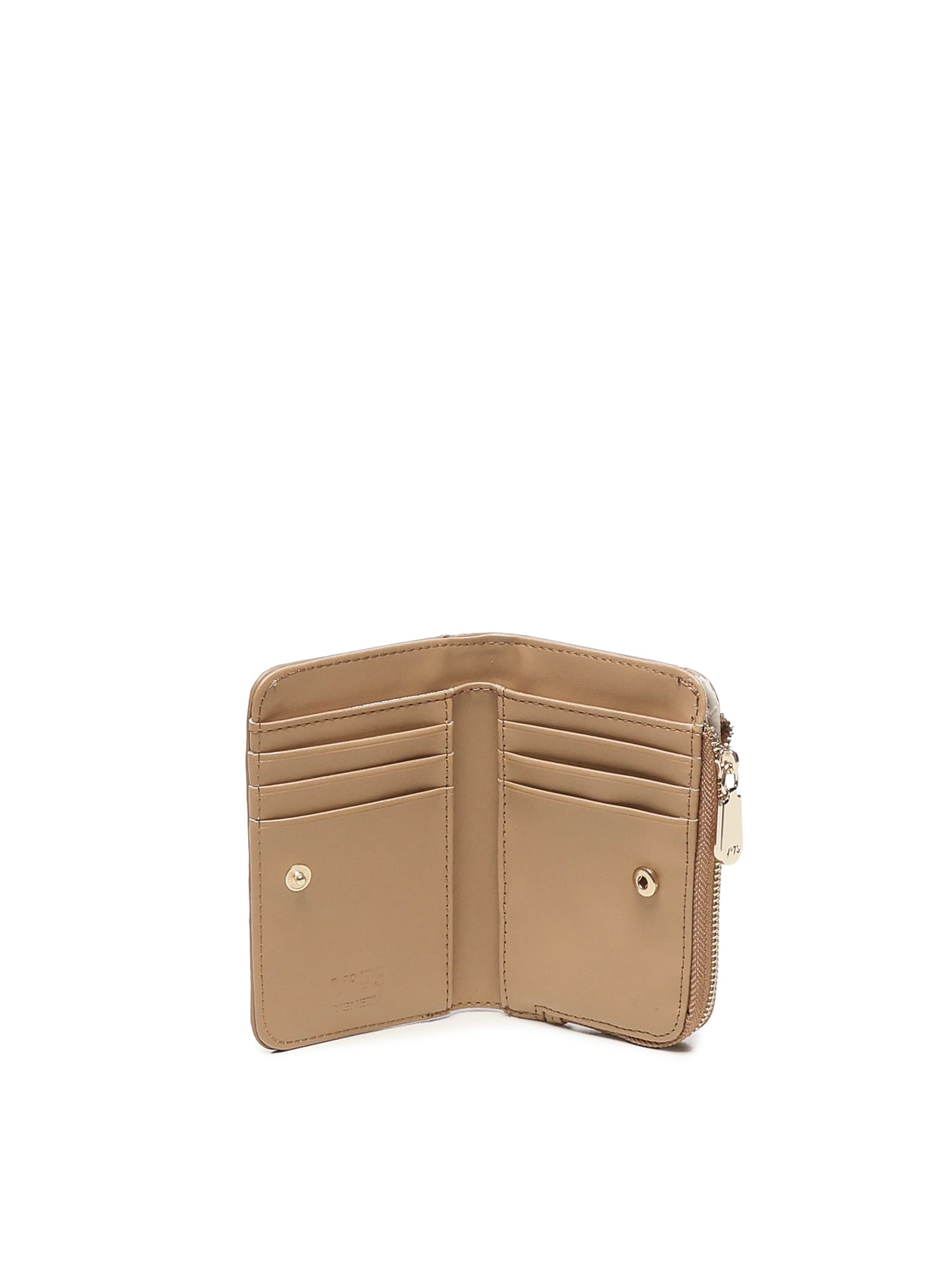 V73 Zip-closure Logo Wallet In Neutral