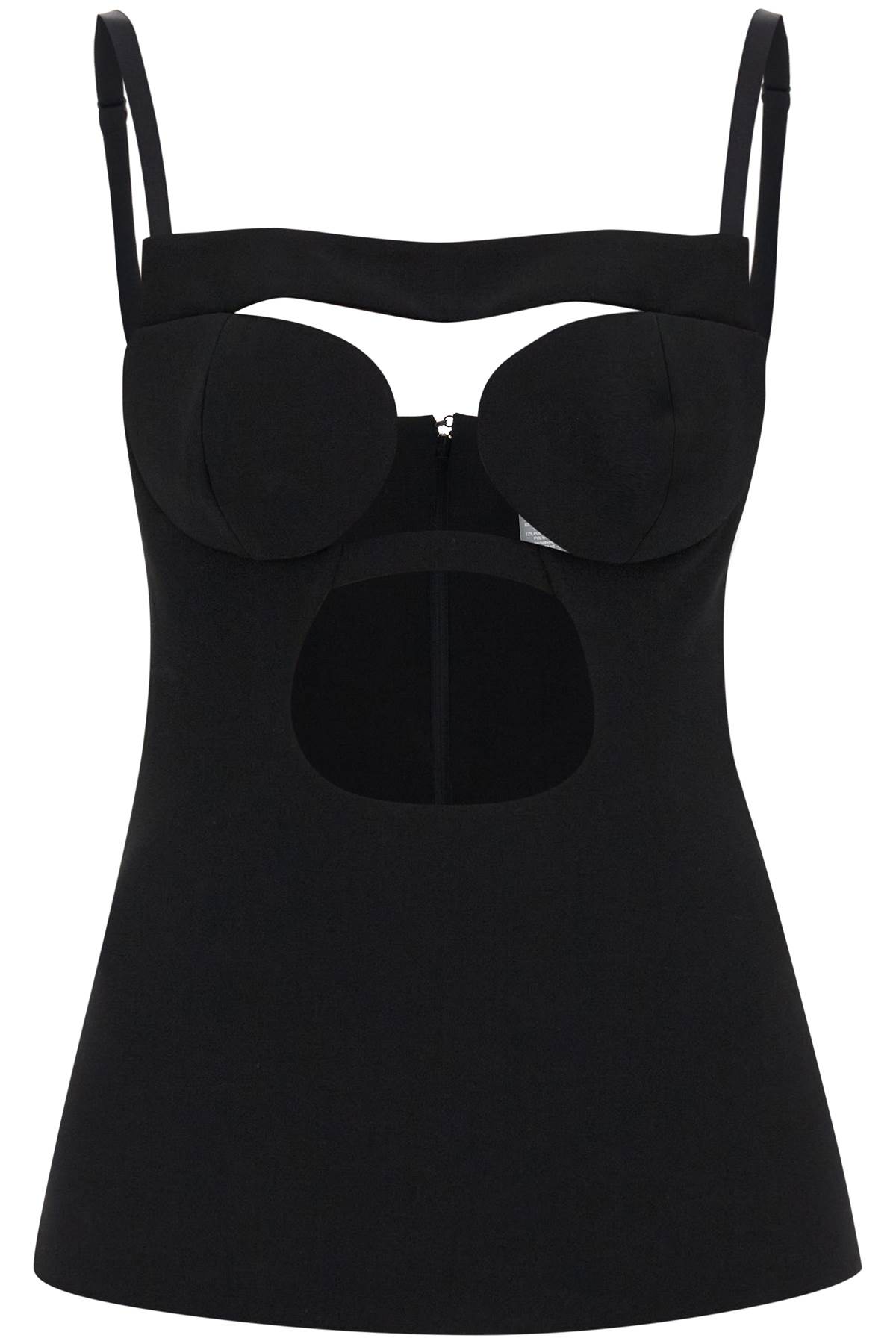 Shop Nensi Dojaka Cut-out Top With Padded Cup In Black (black)