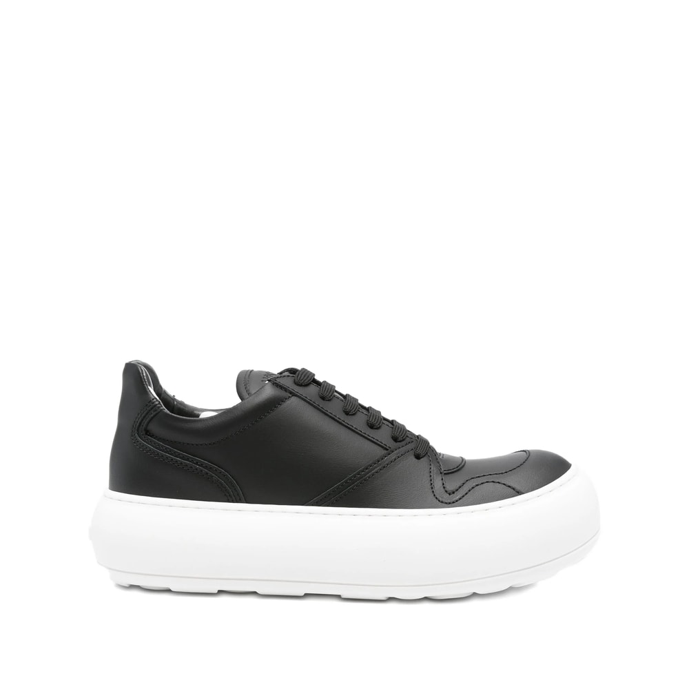 Moschino Leather Sneakers In Black