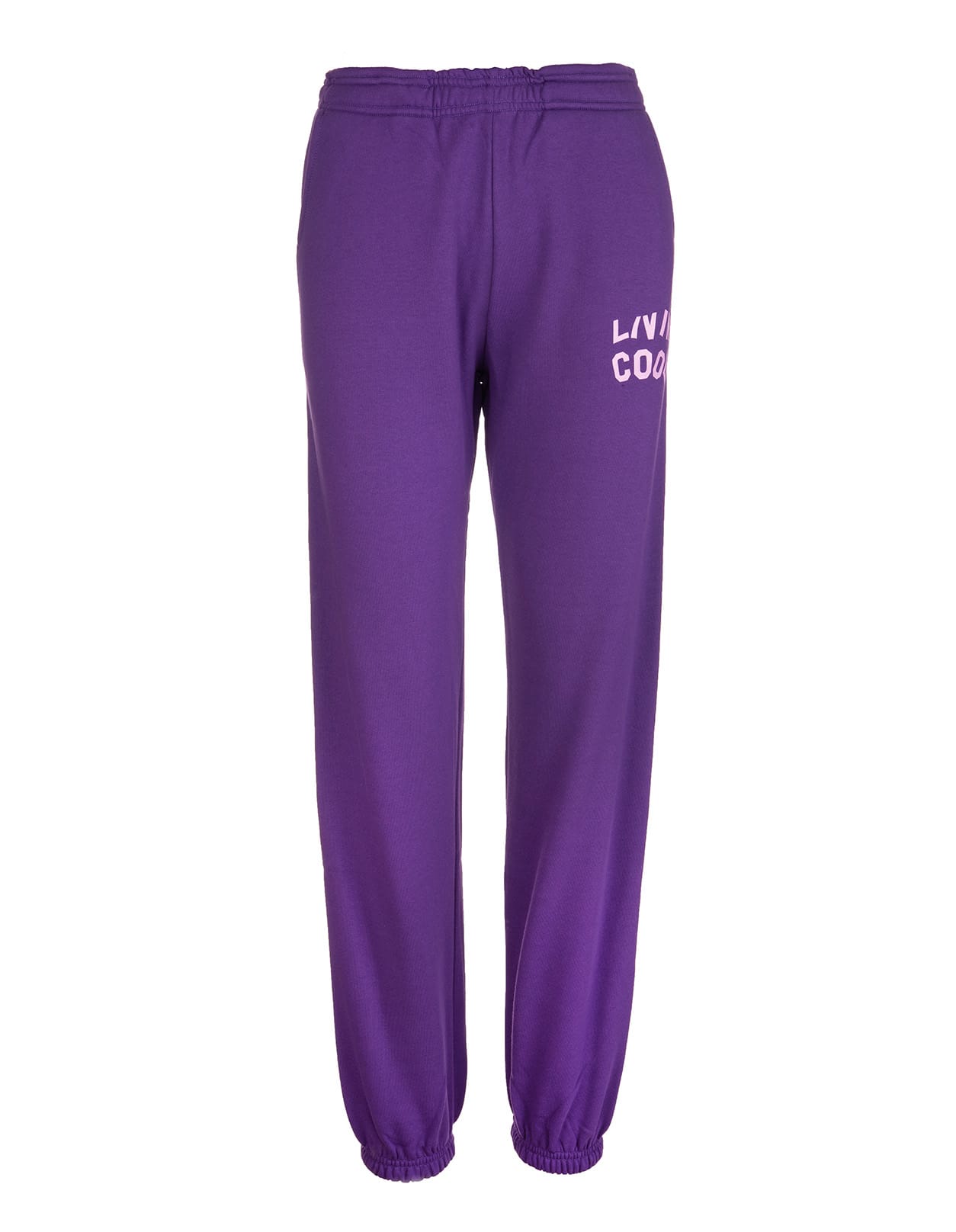 LIVINCOOL Woman Purple Joggers With Contrast Logo