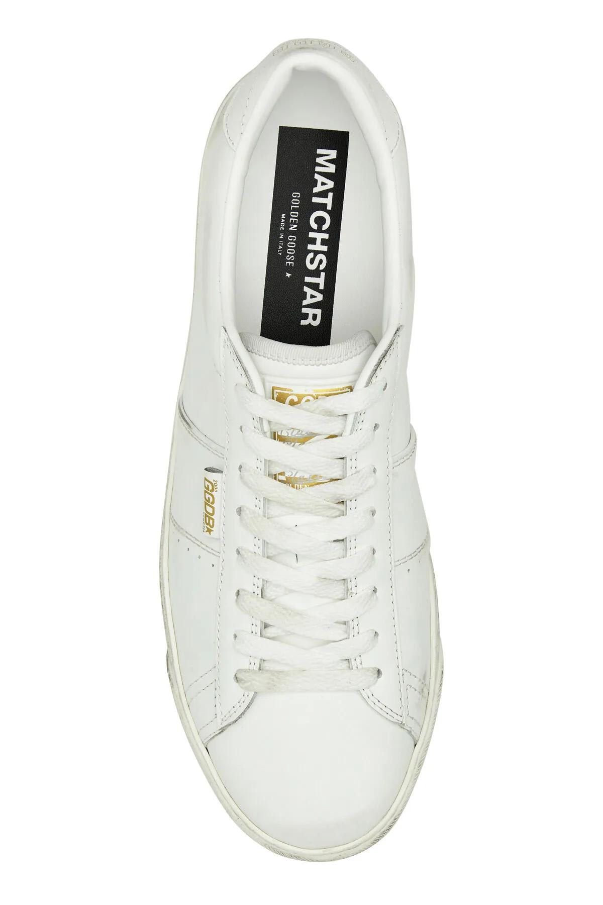 Shop Golden Goose White Leather Matchstar Sneakers