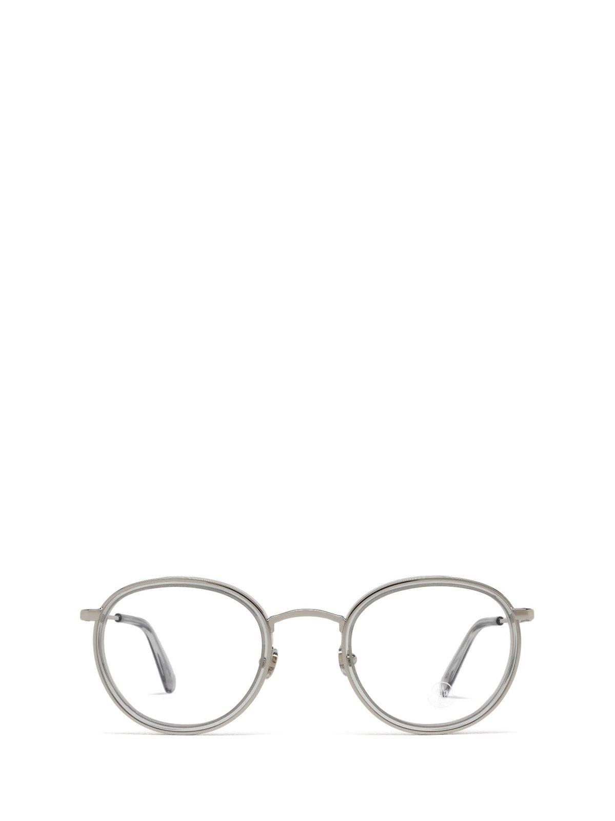 Shop Moncler Round Frame Glasses In 020