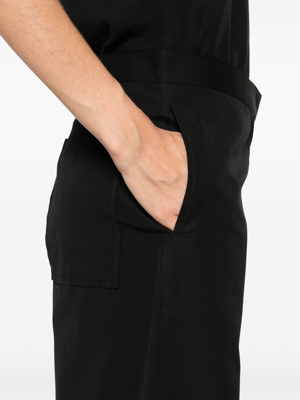 Totême Cotton Trousers With Belt Loops And Pockets In Black