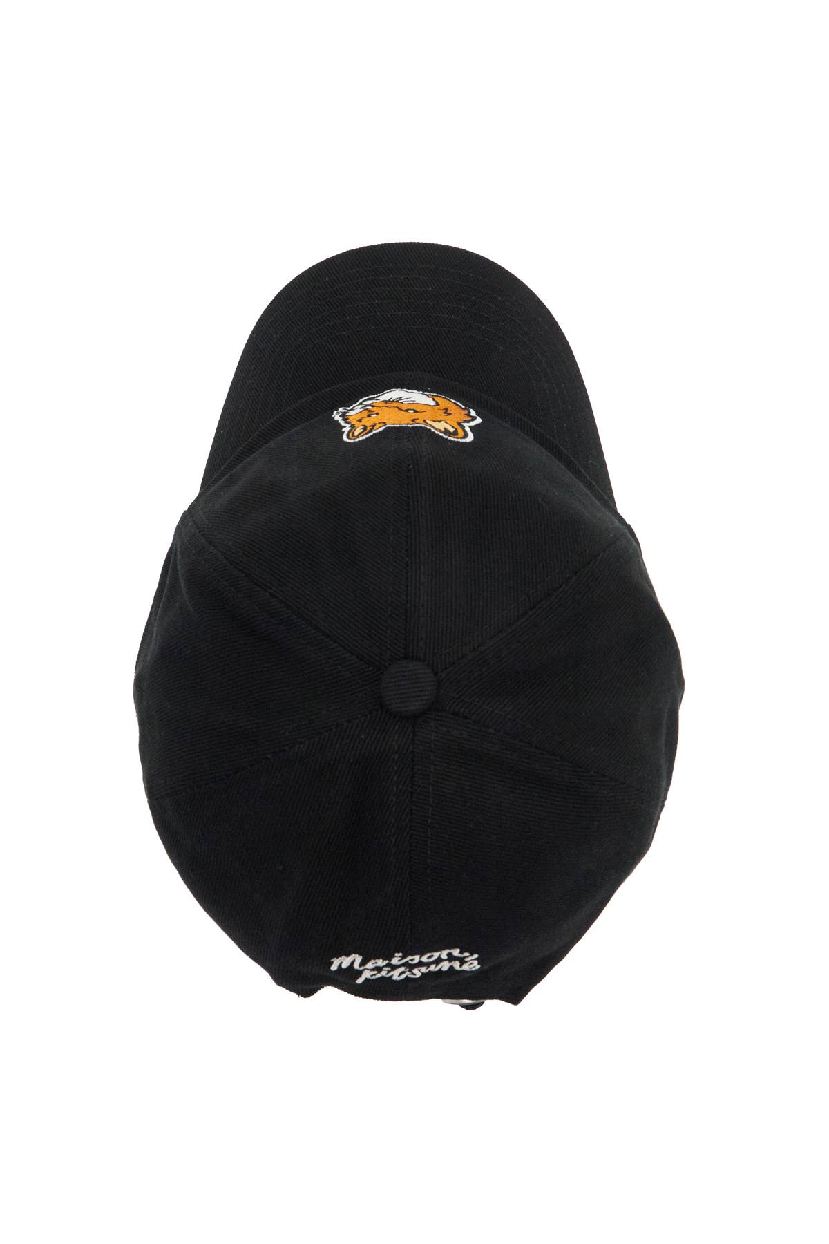 Shop Maison Kitsuné Fox Head Baseball Cap In Black (black)