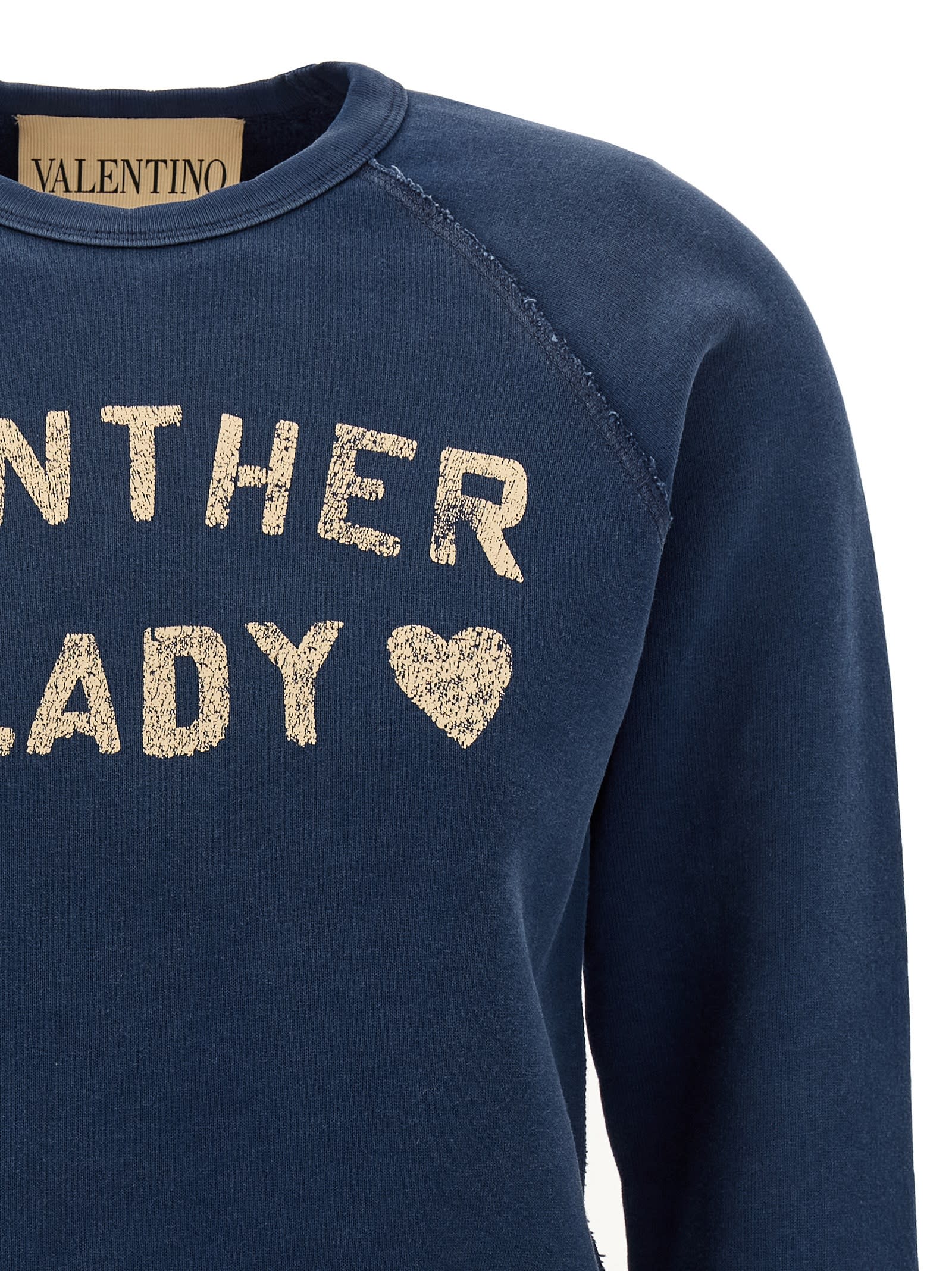 Valentino Garavani Printed Cotton Sweatshirt In Blue