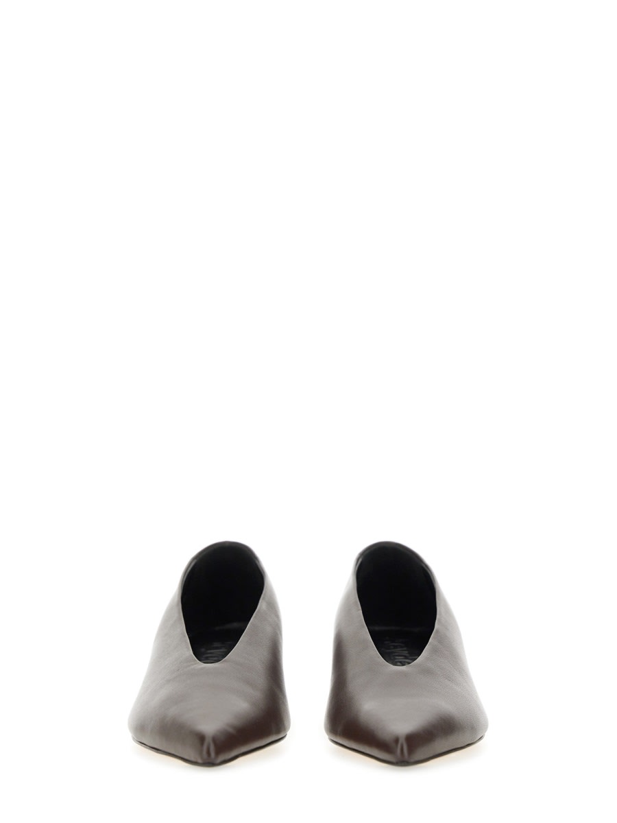 Aeyde Clara 35 Python-effect Leather Pumps In Dark Brown