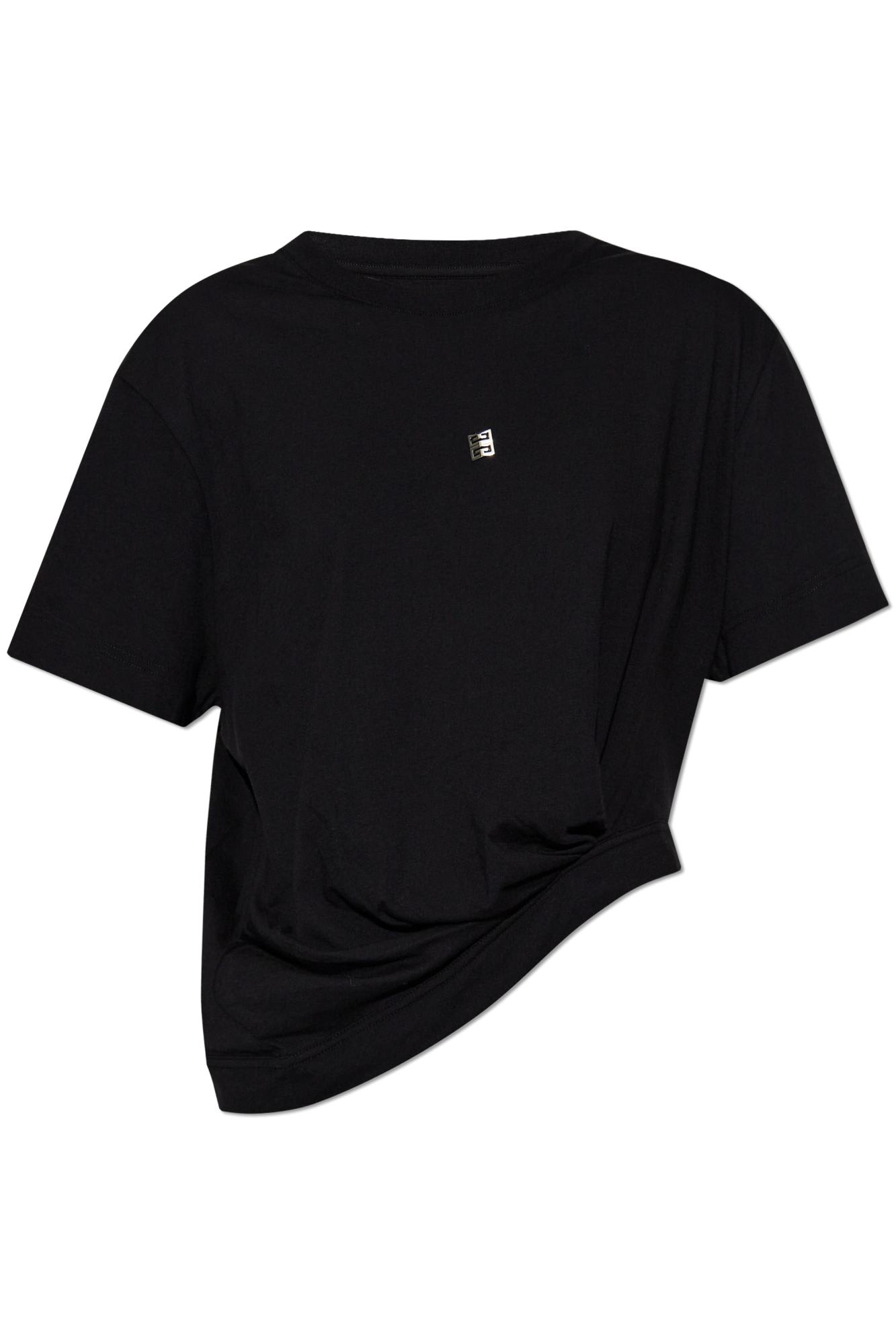 Shop Givenchy Top With Logo-shaped Appliqué In Black