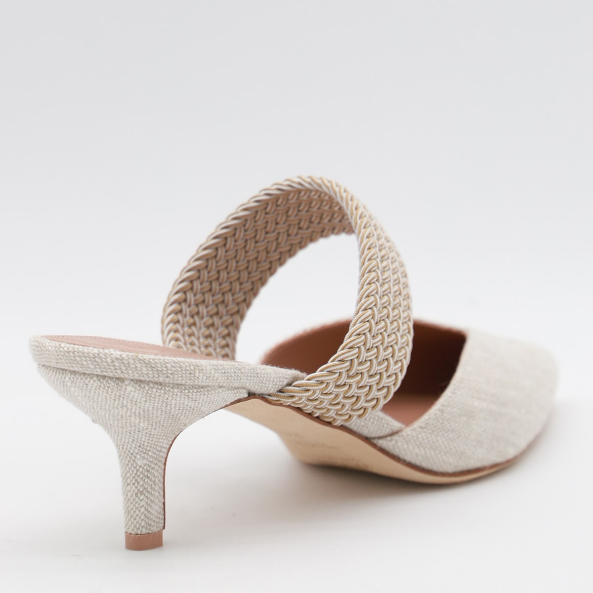 Malone Souliers Maisie Linen Strap Mules In Beige