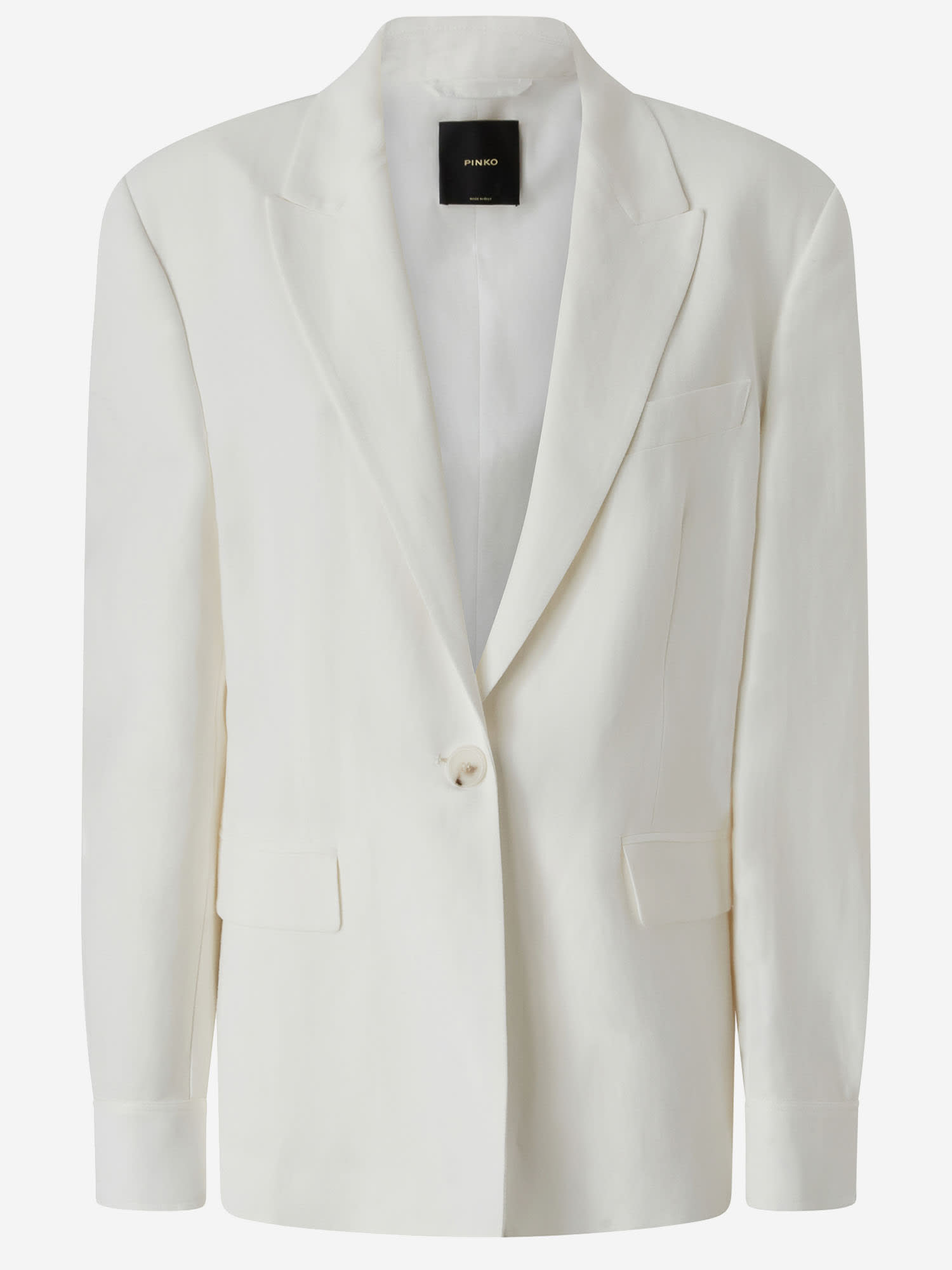 PINKO VISCOSE AND LINEN SINGLE-BREASTED JACKET