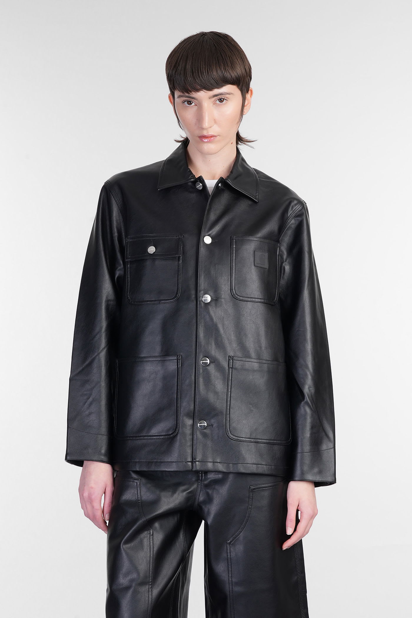 Michigan Jacket Leather Jacket In Black Faux Leather