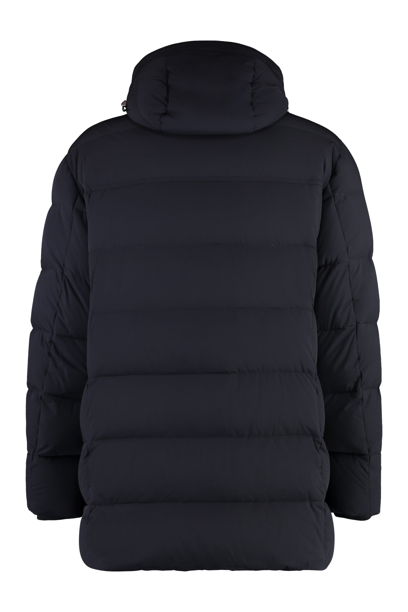 Shop Moorer Gorner Hooded Techno Fabric Down Jacket In Blue