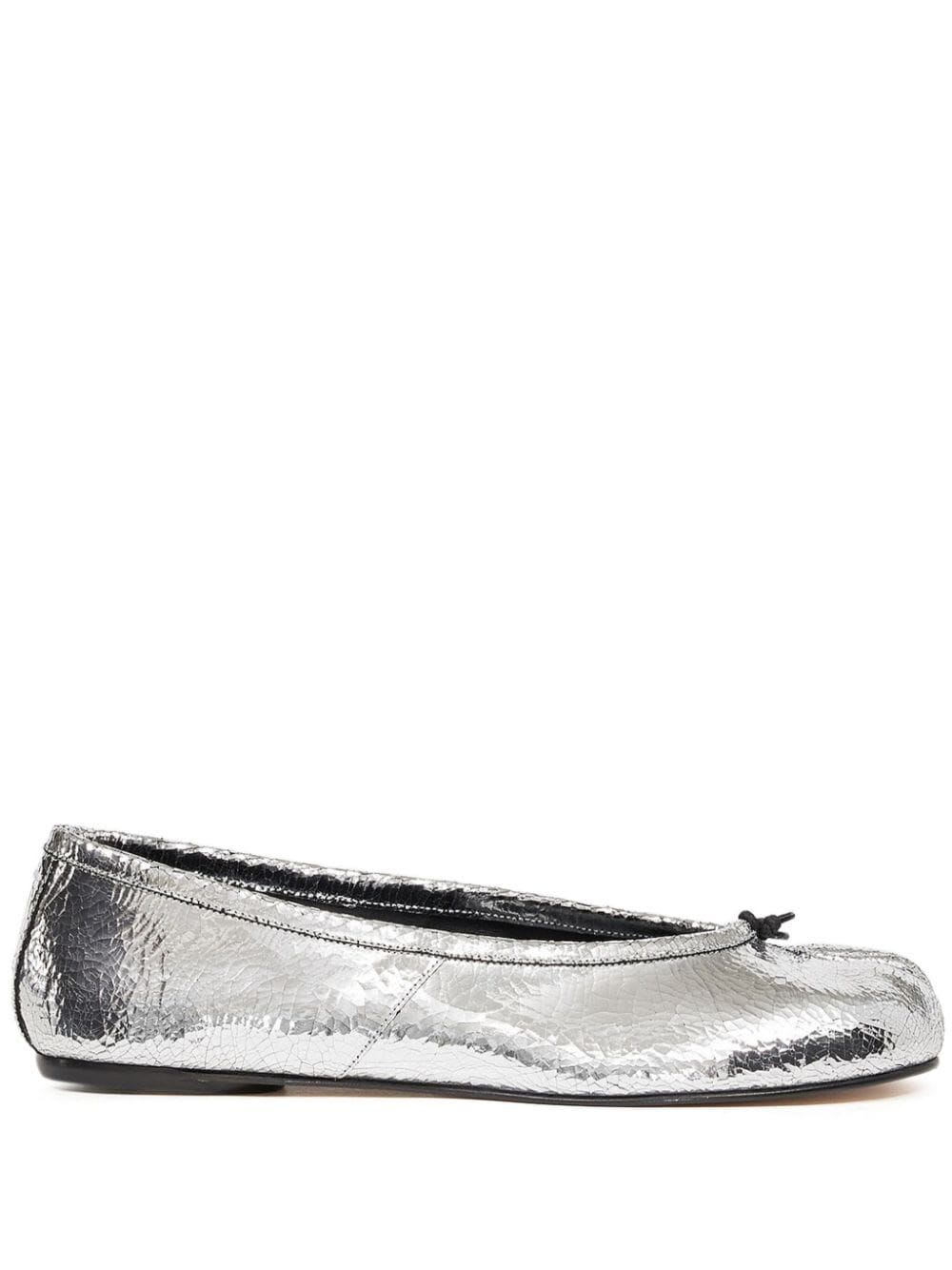 Shop Maison Margiela Tabi Ballerina New In Silver