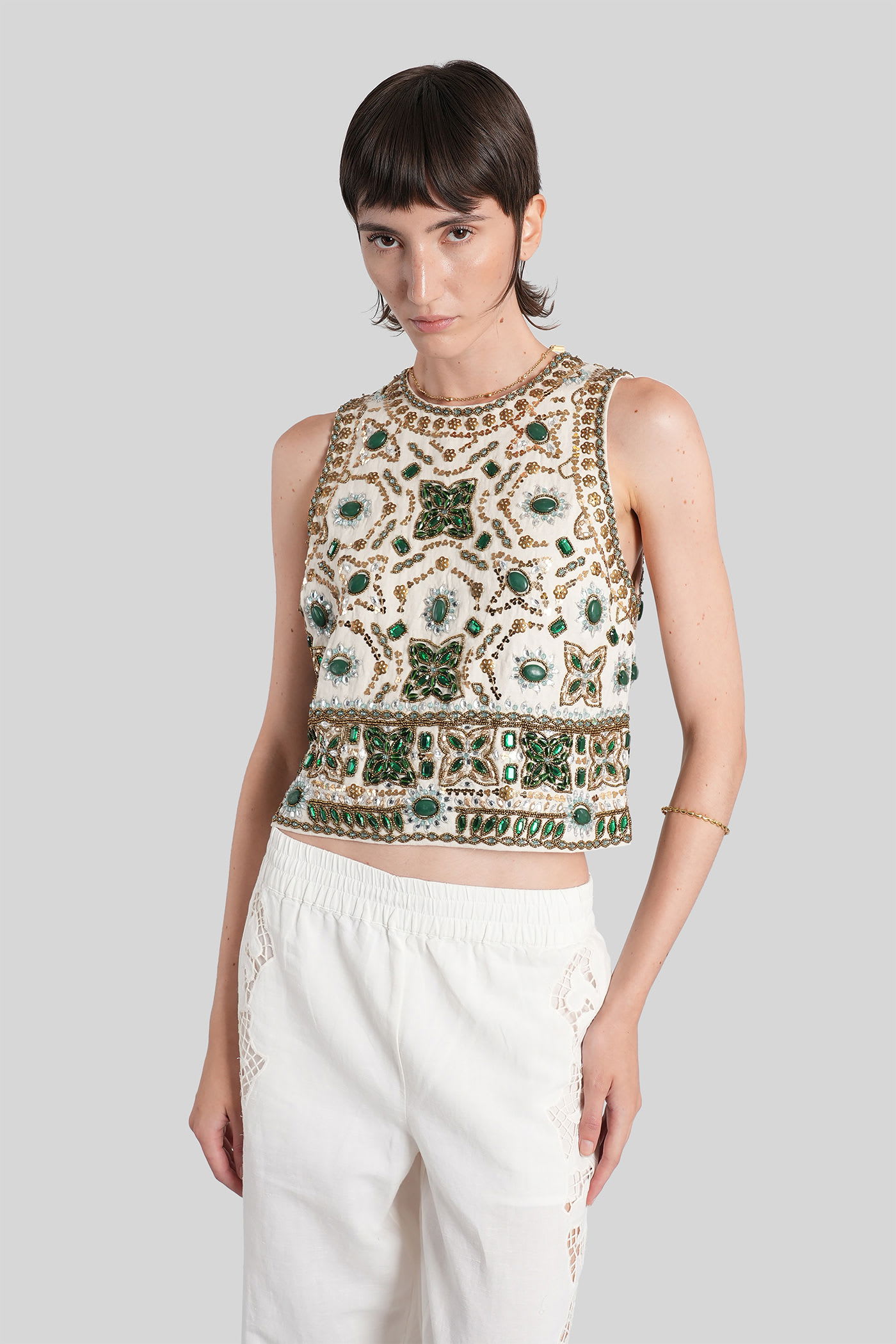 Amal Topwear In Beige Polyester