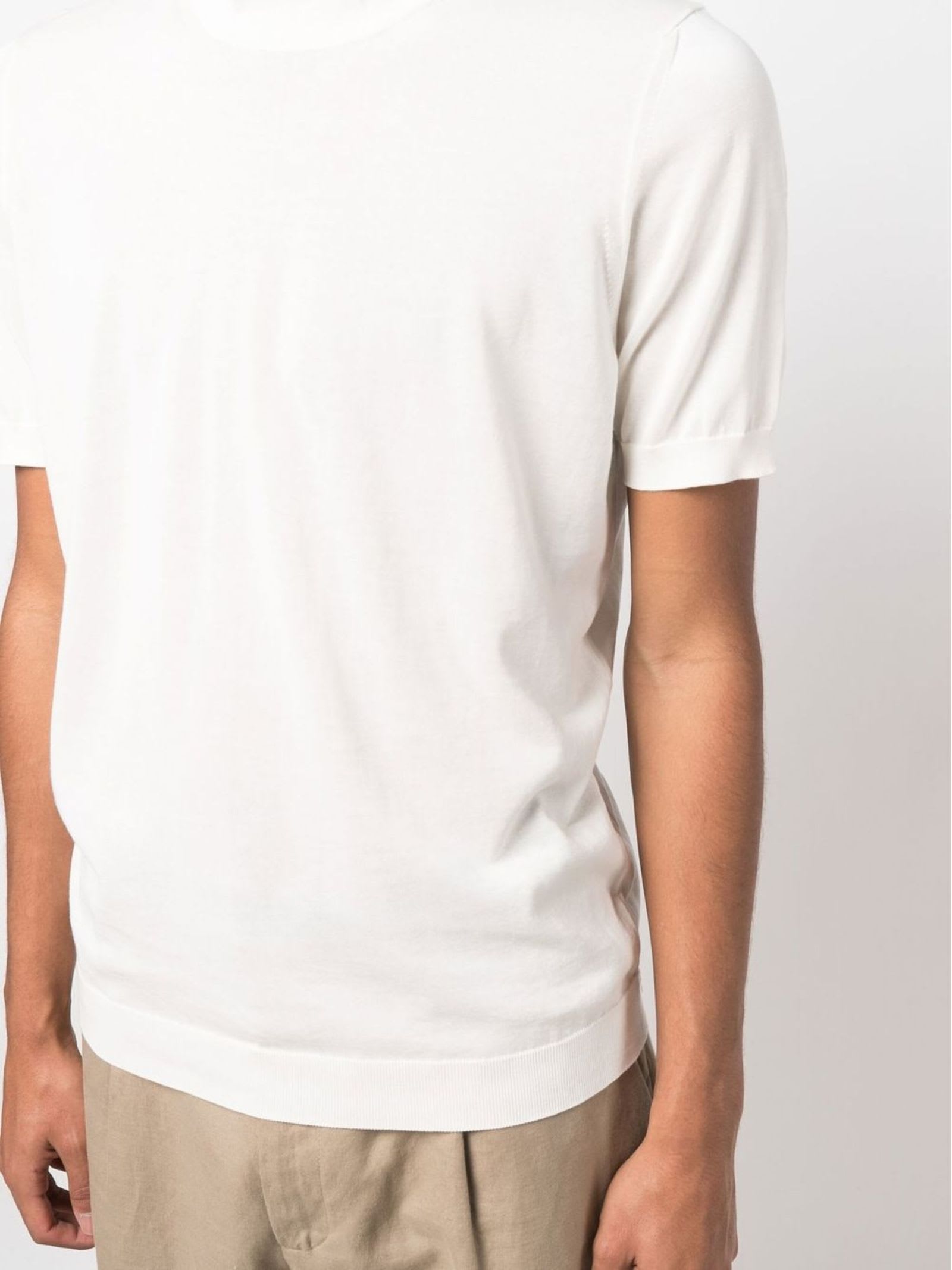 Shop Drumohr White Cotton T-shirt